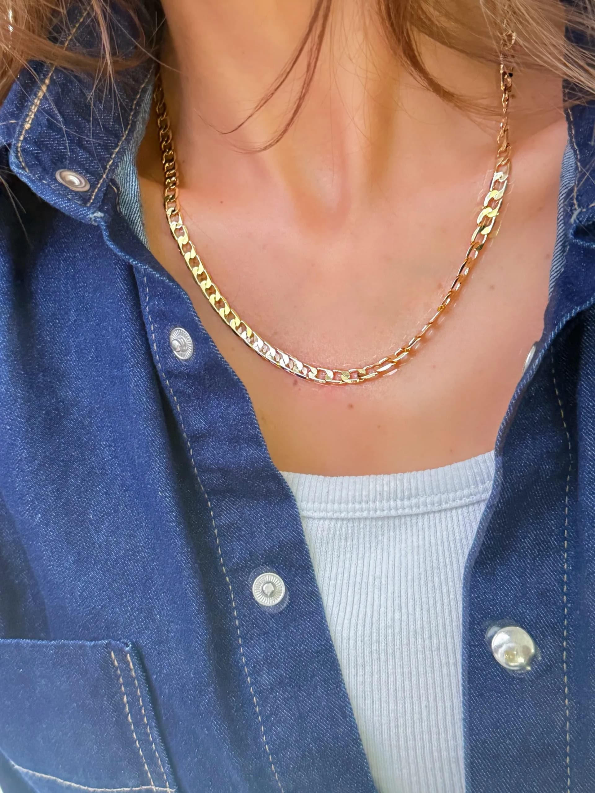 14K Altın Kaplama Arpa Kolye 45 cm