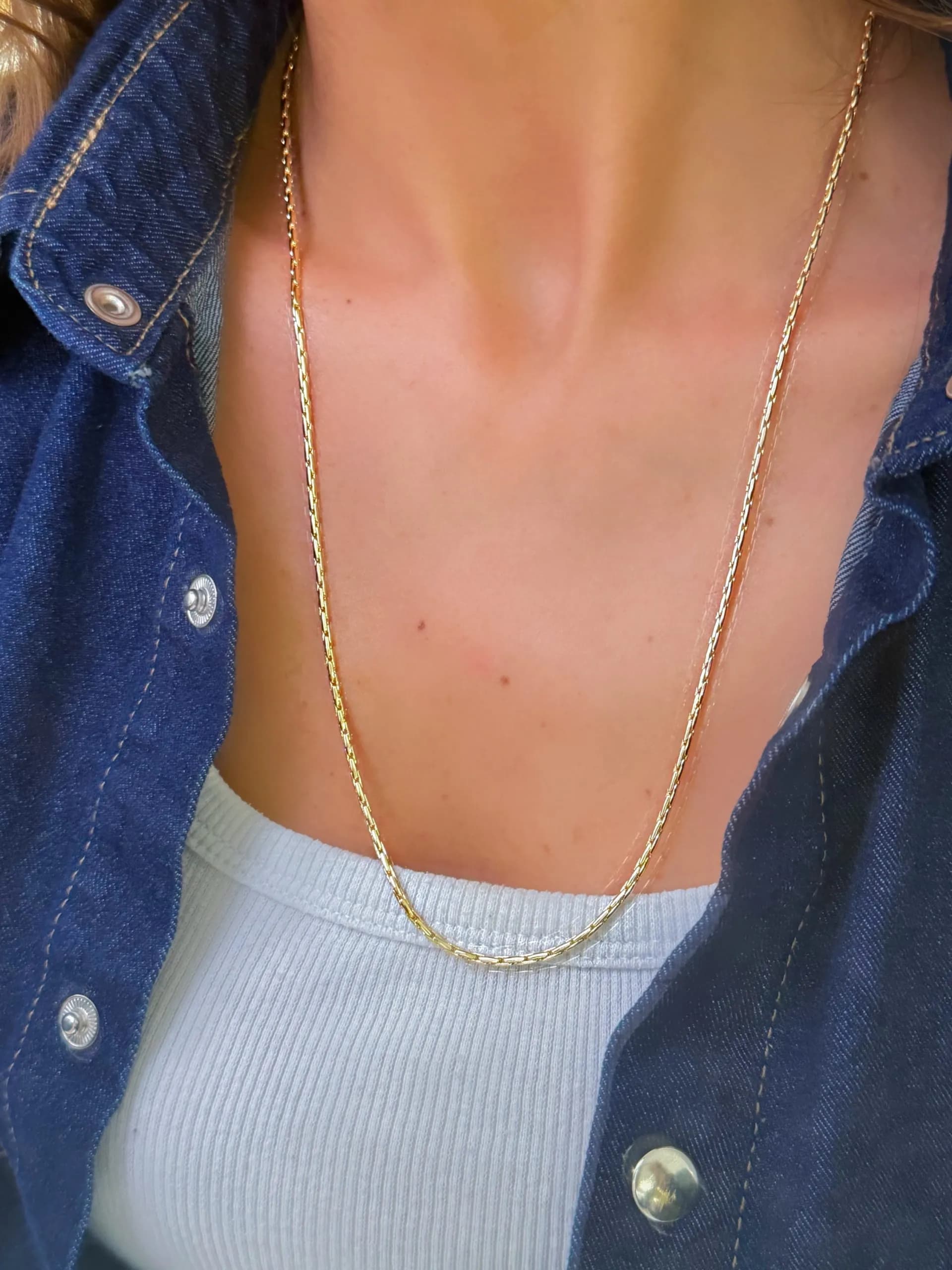 14K Altın Kaplama  İnce Kobra Kolye 60cm