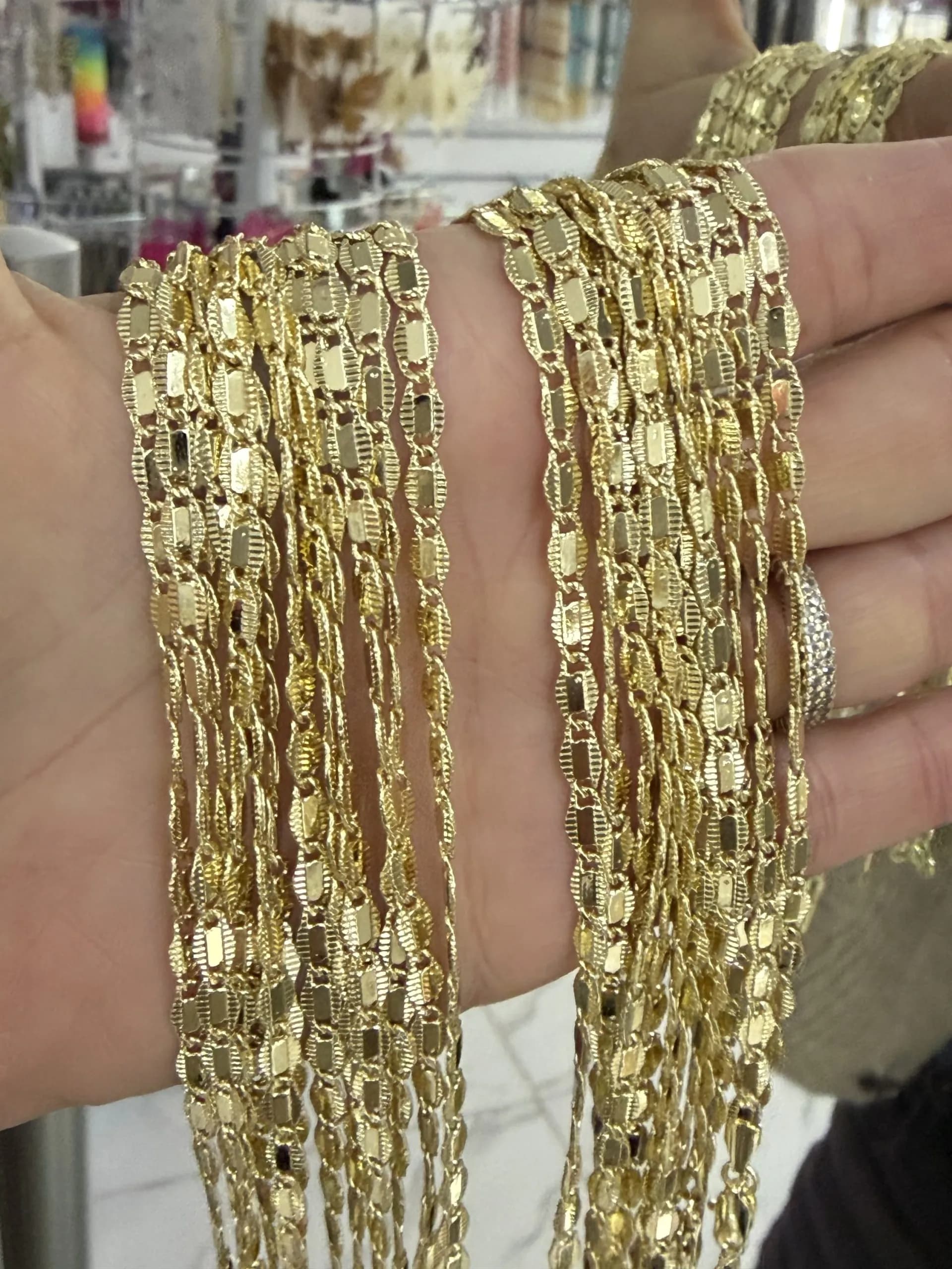 14K CM Altın Kaplama 45 cm Desenli Kolye 049