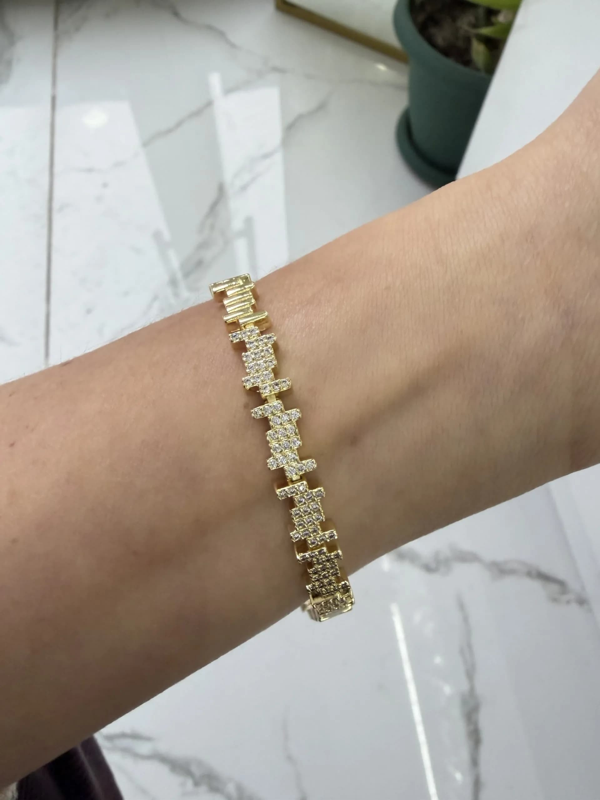 14K CM Altın Kaplama  Bileklik 020