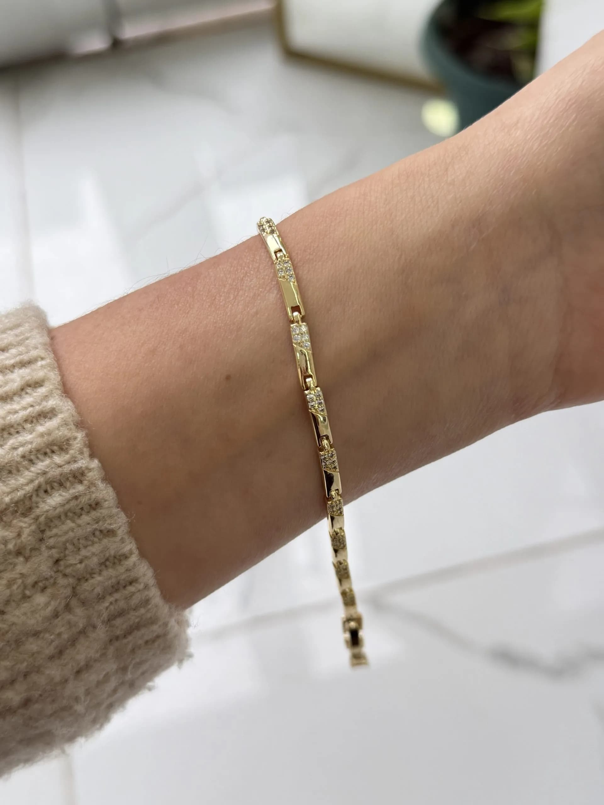 14K CM Altın Kaplama Bileklik 024