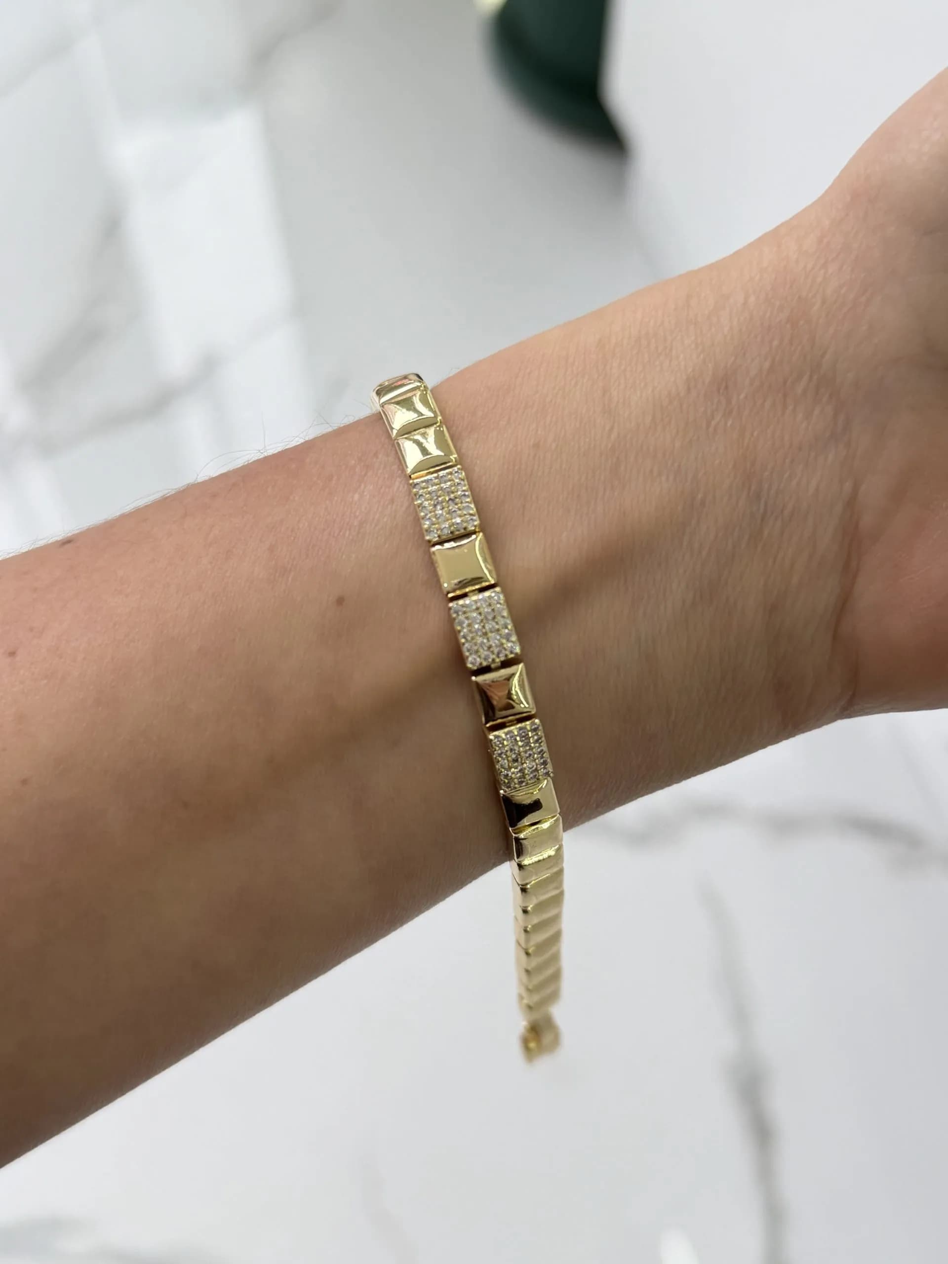 14K CM Altın Kaplama Bileklik 025