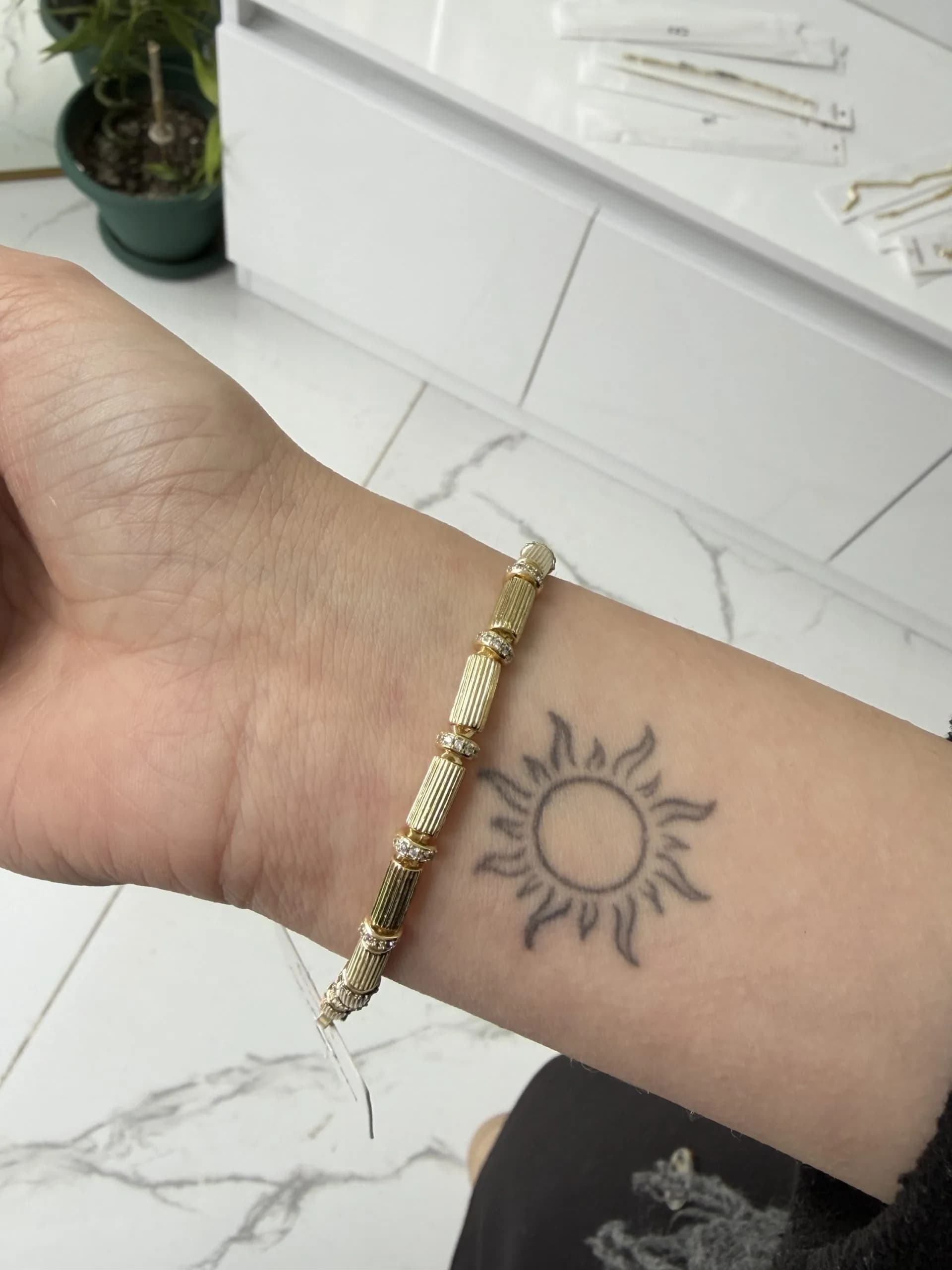 14K CM Altın Kaplama Bileklik 036