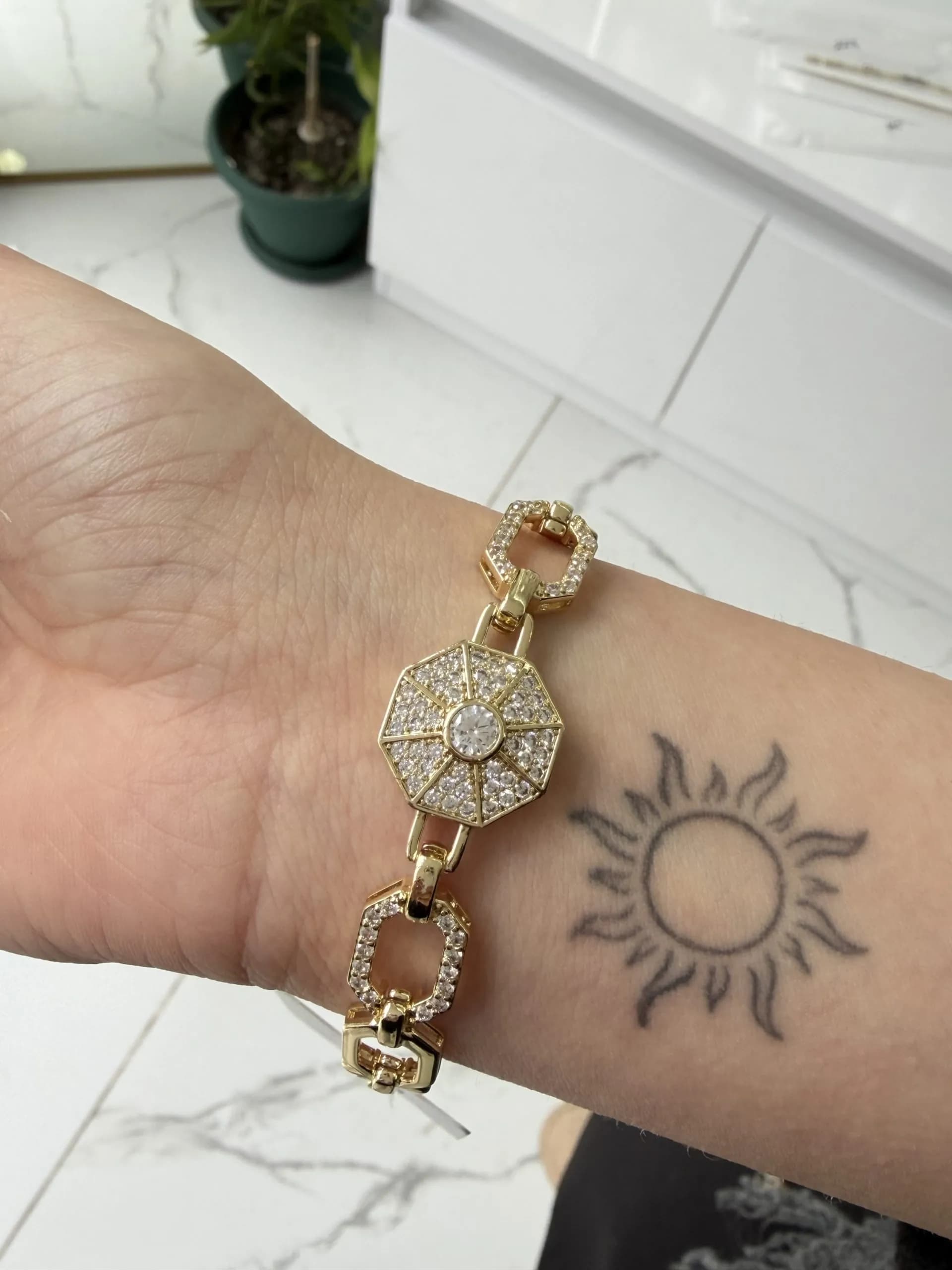 14K CM Altın Kaplama Bileklik Mrk