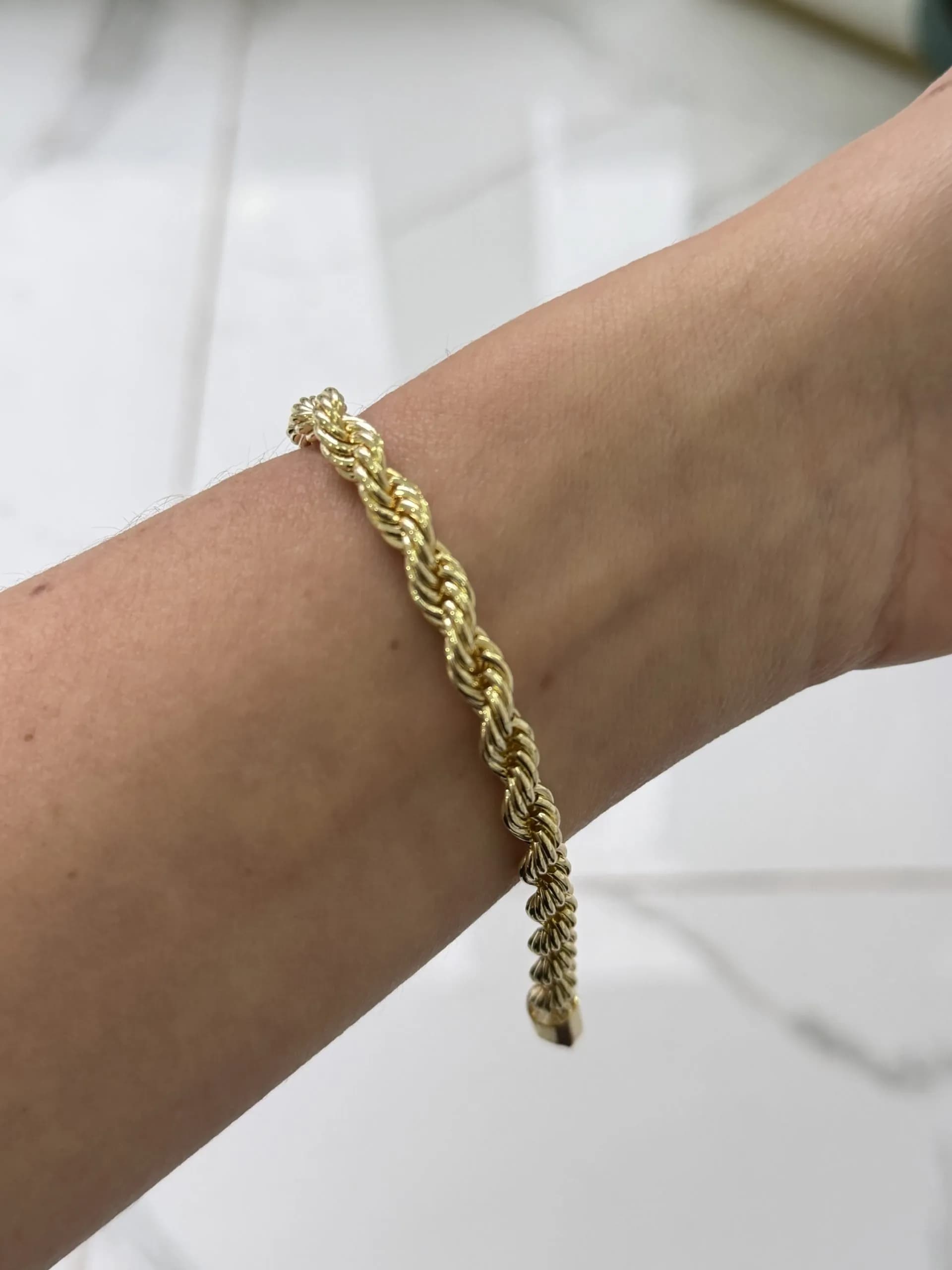 14K CM Altın Kaplama Burgu Bileklik