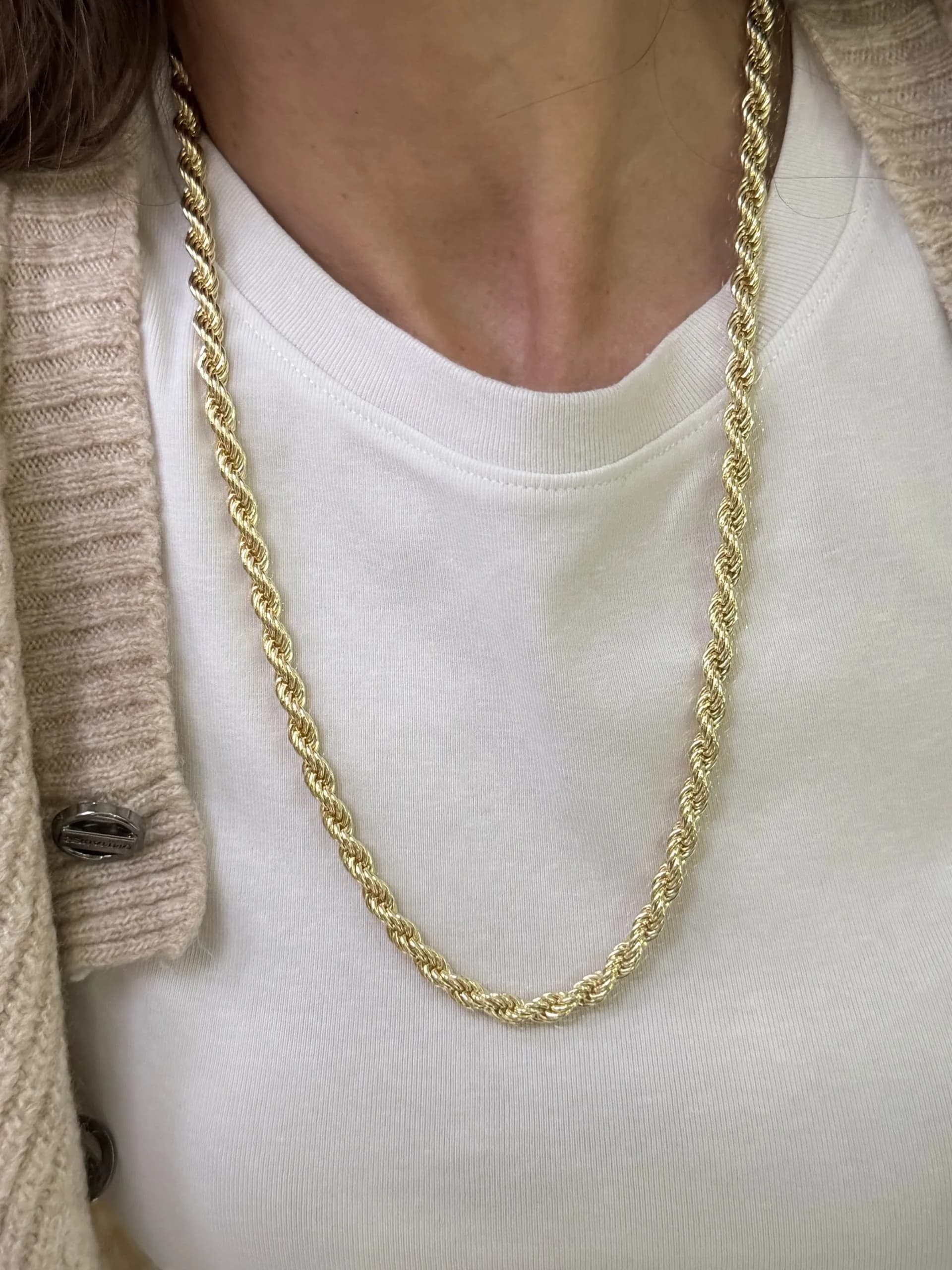 14K Cm Altın Kaplama Burgu Kolye 60 cm