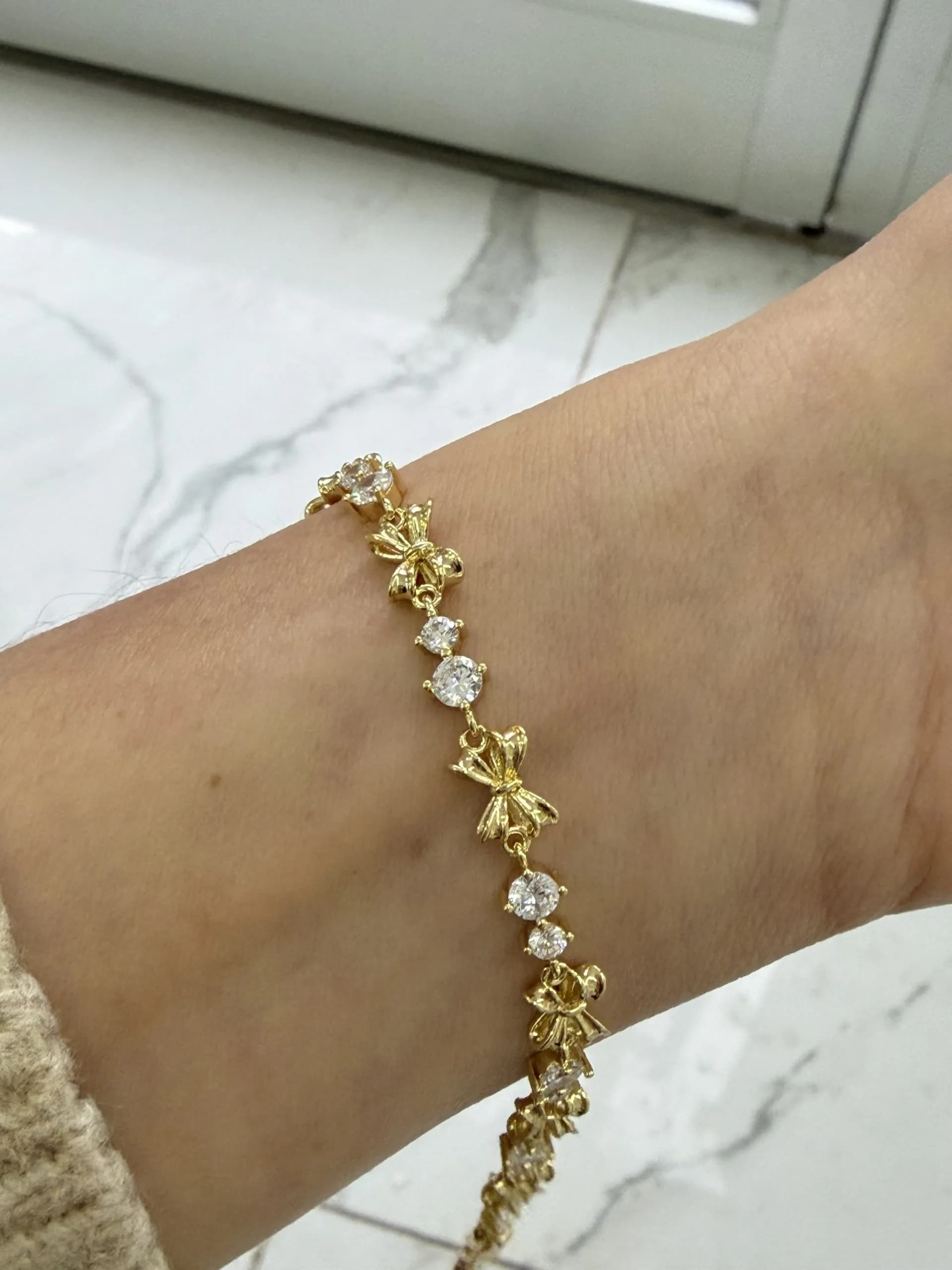 14K CM Altın Kaplama Fiyonk Bileklik