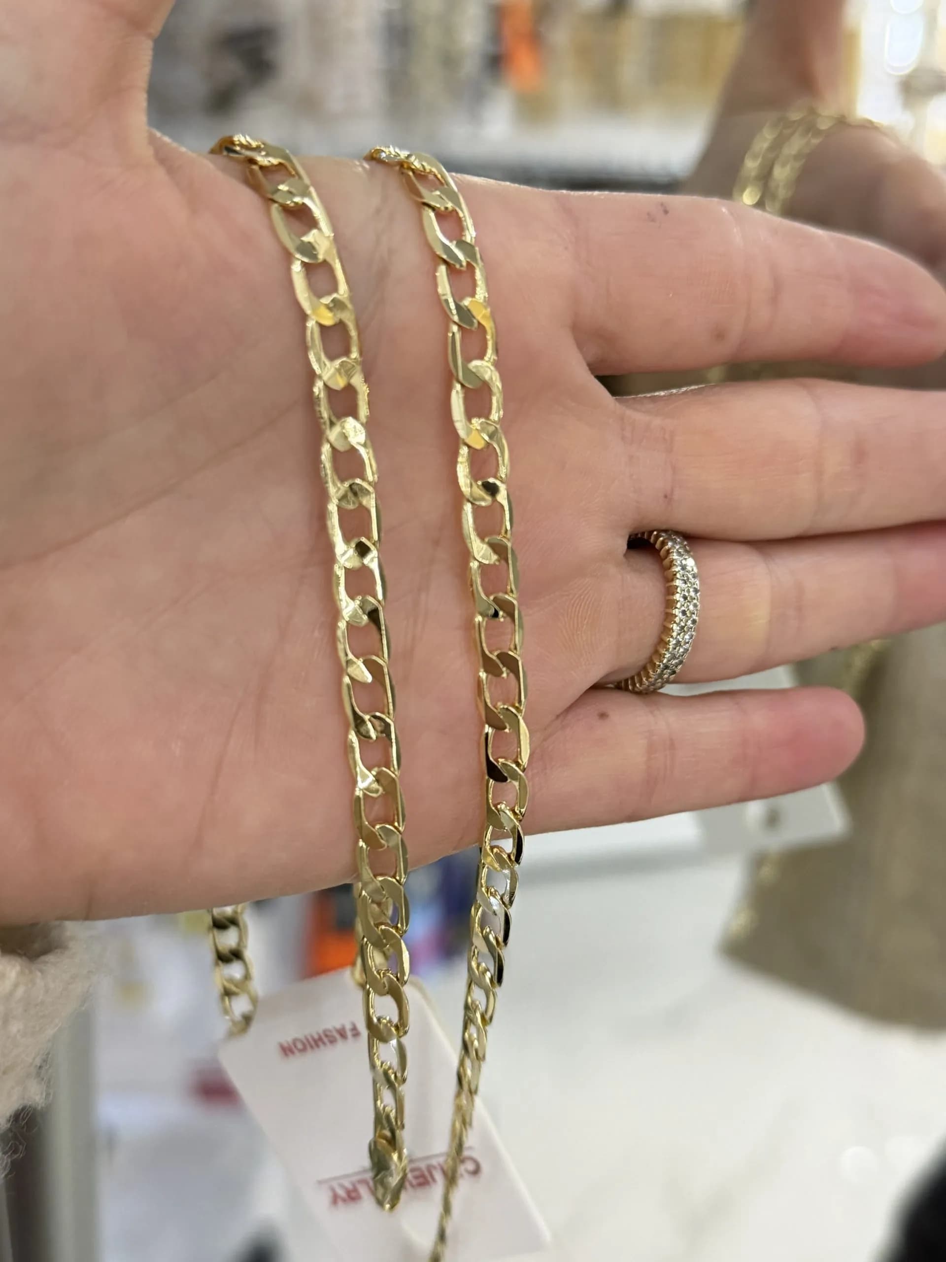 14K CM Altın Kaplama İnce Arpa Kolye 55cm