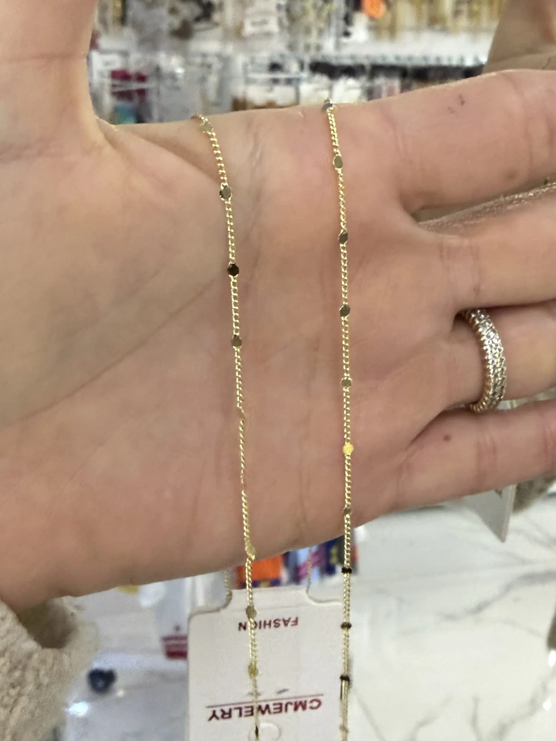 14K CM Altın Kaplama İnce Pul  Kolye 60cm