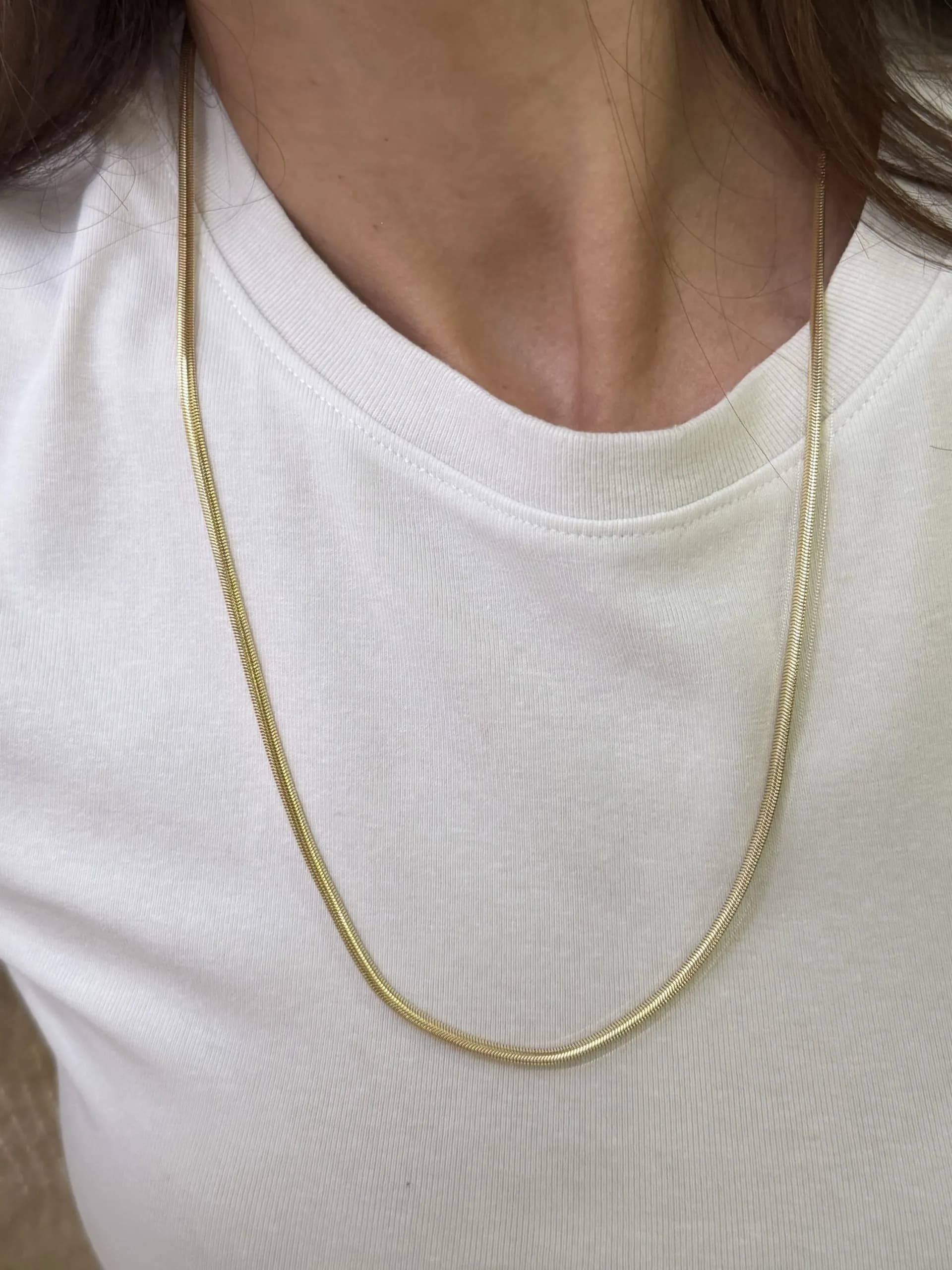 14K CM Altın Kaplama İtalyan 60 cm Kolye