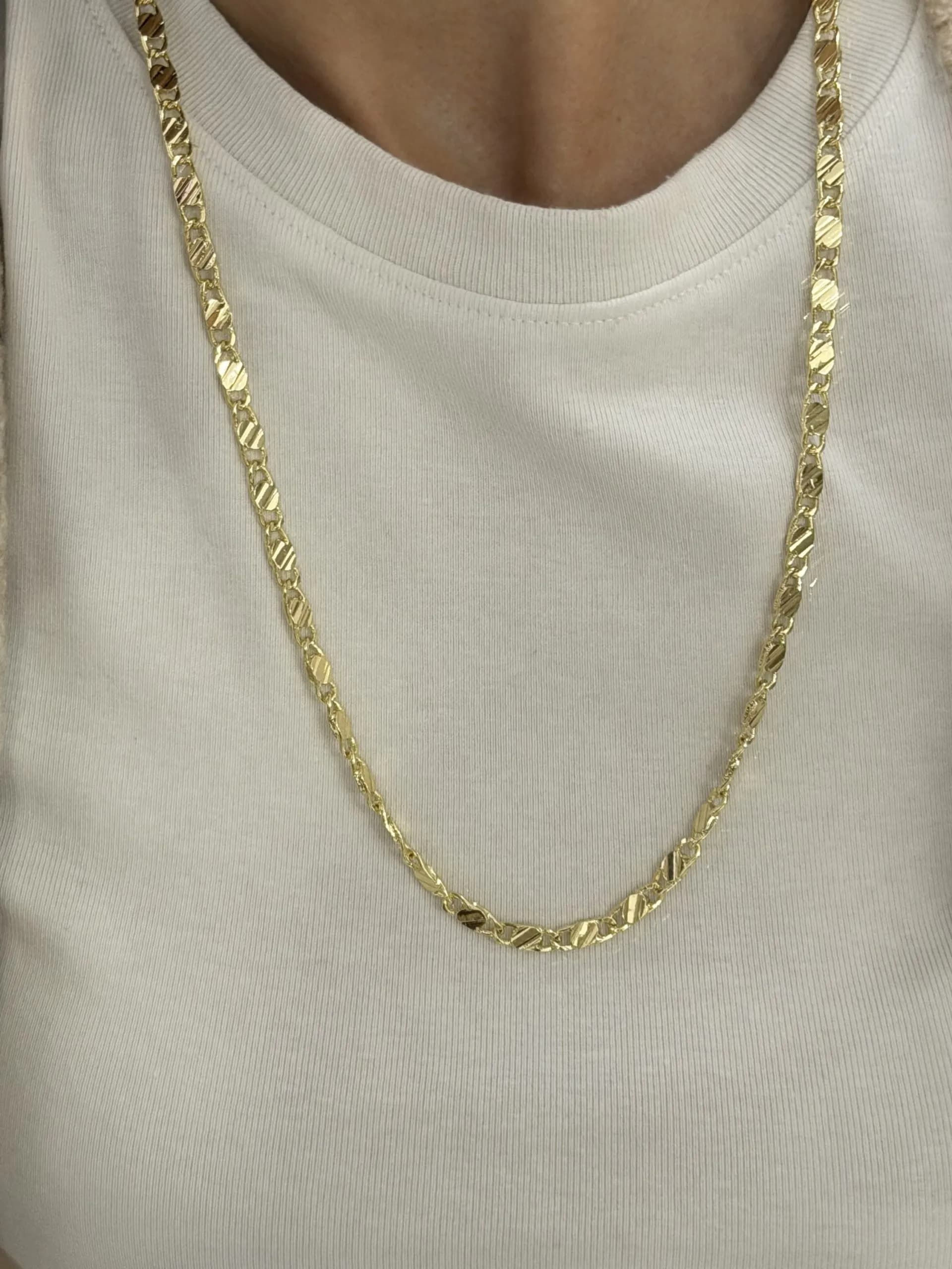 14K CM Altın Kaplama Kalın Arapul 60 cm Kolye