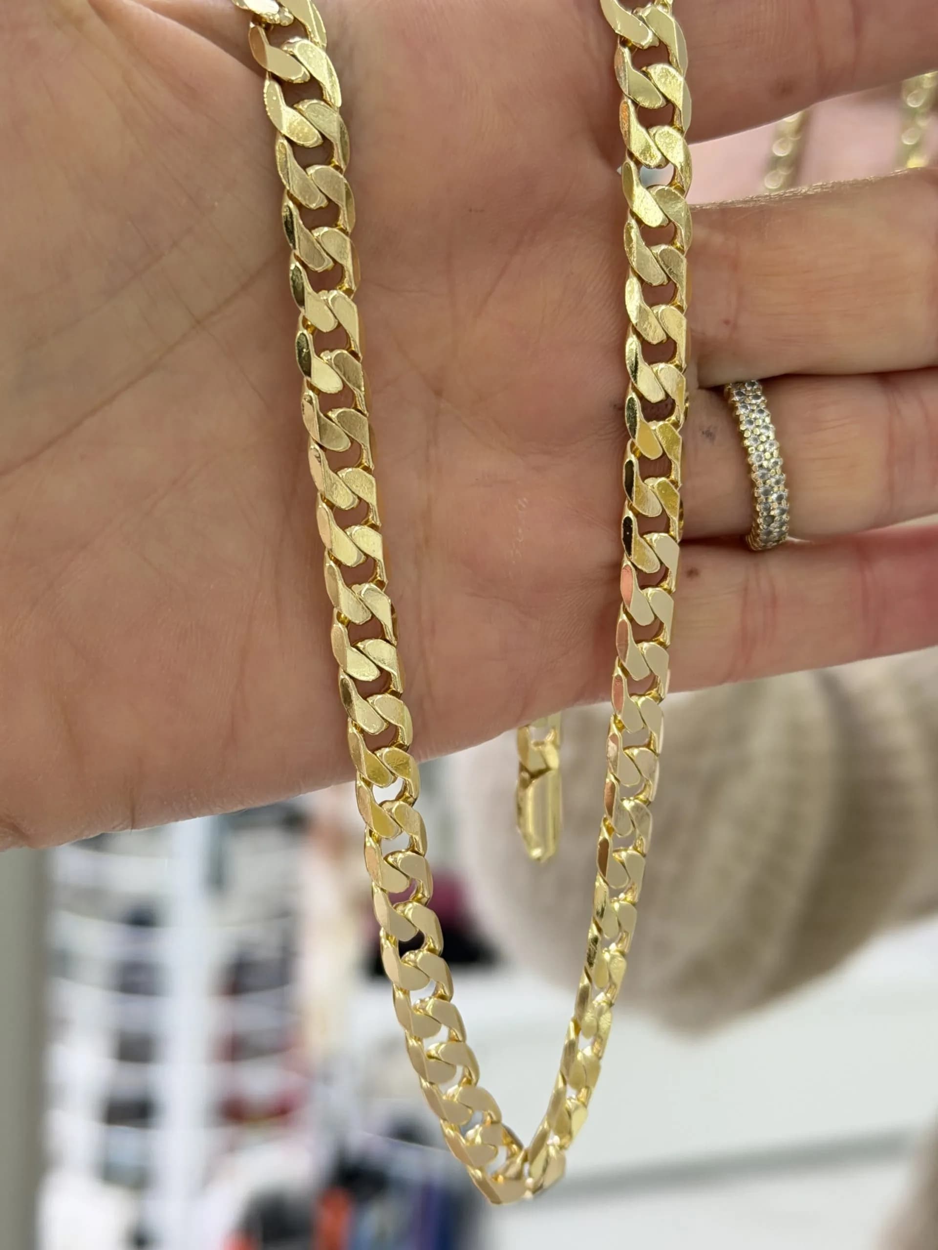 14K CM Altın Kaplama Kalın Arpa 45 cm Kolye