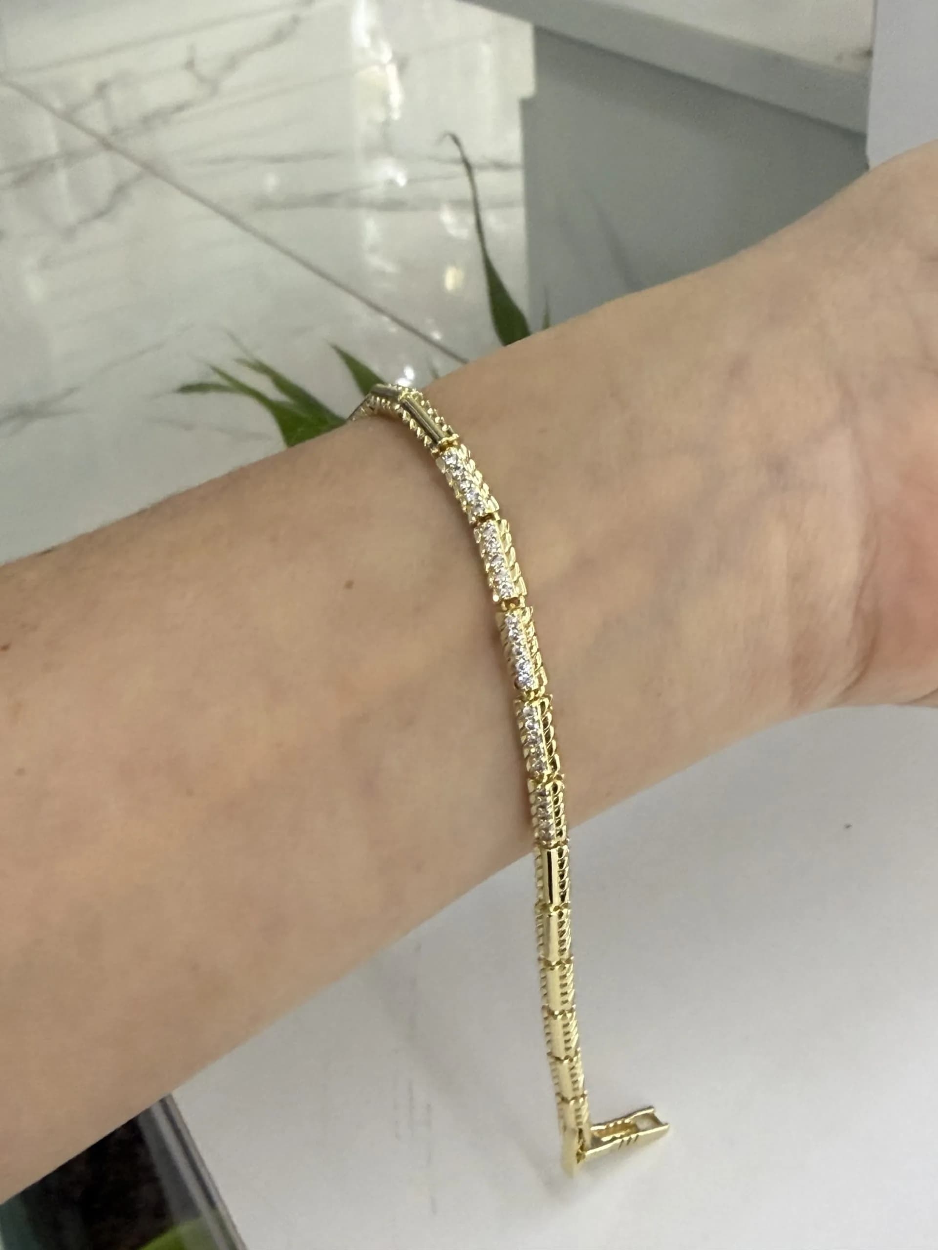 14K CM Altın Kaplama Kalın Bileklik 4