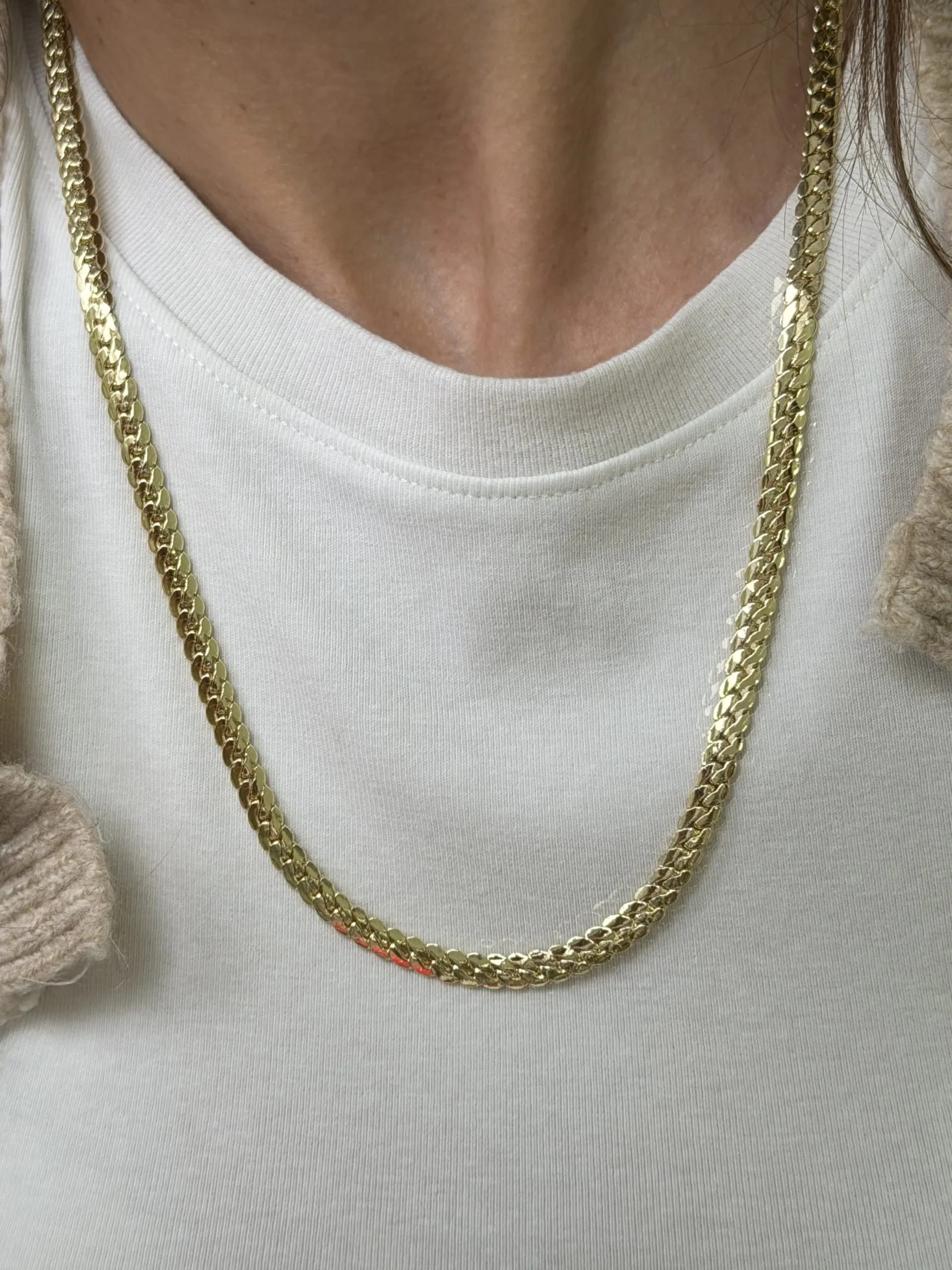 14K CM Altın Kaplama Kalın Sıkarpa 55 cm