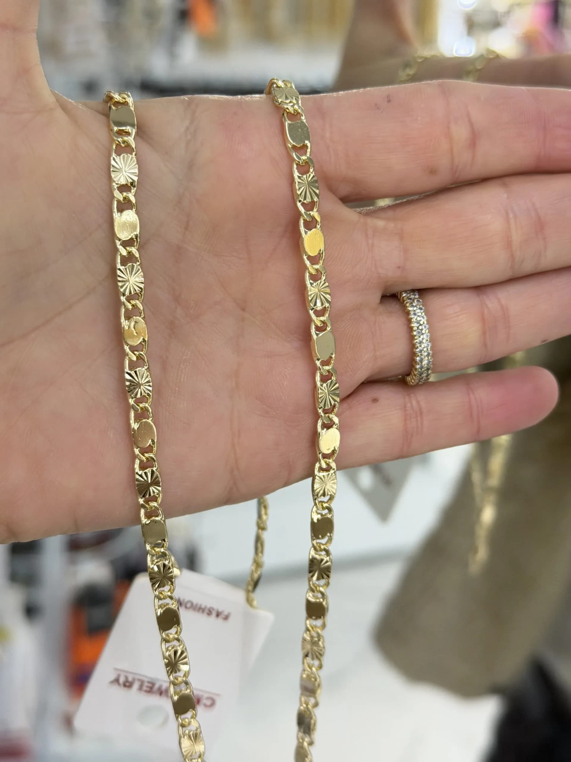 14K CM Altın Kaplama Kalın Yaldızlı Pul 60 cm Kolye 047