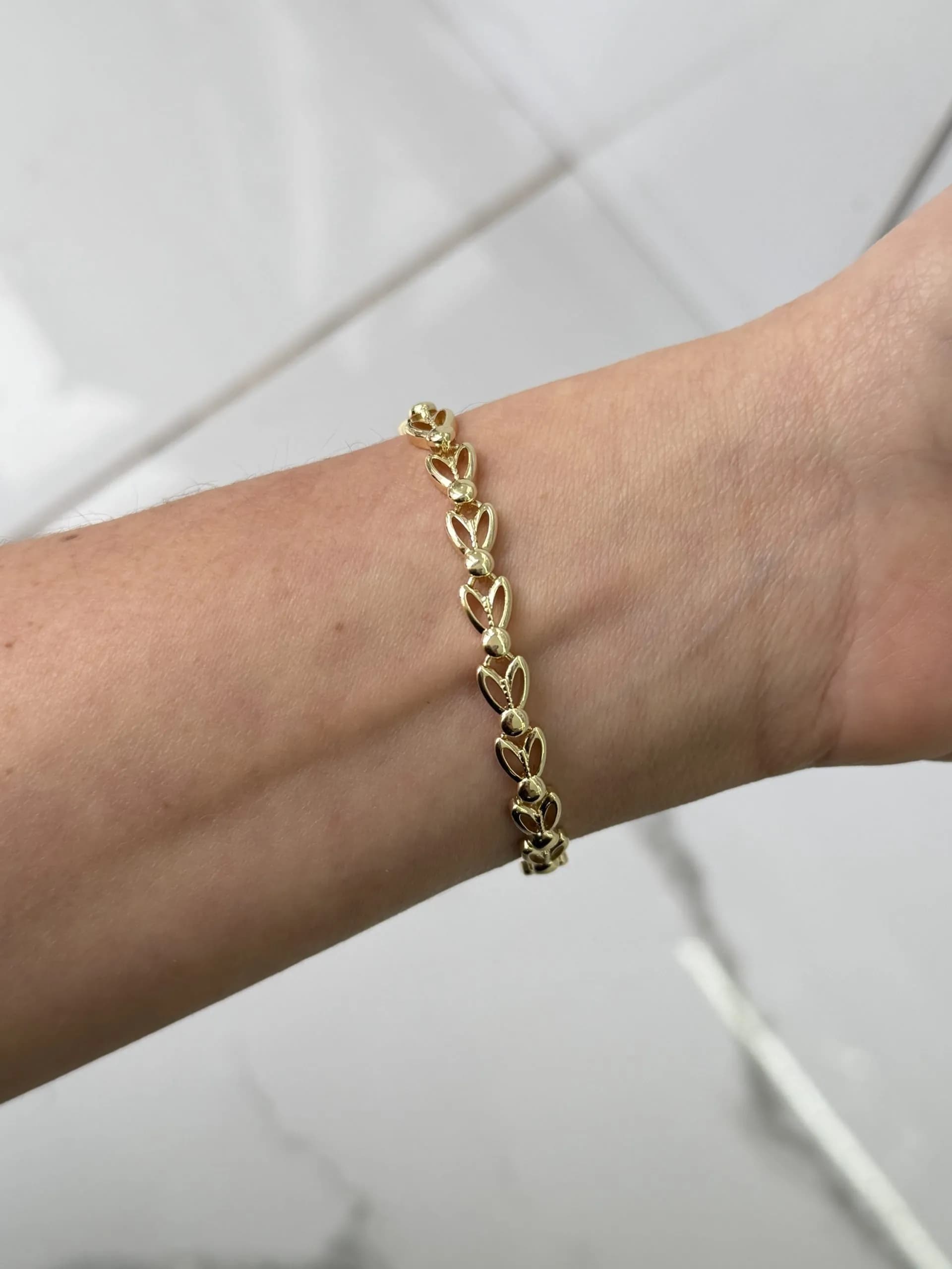 14K CM Altın Kaplama Lale Bileklik 062