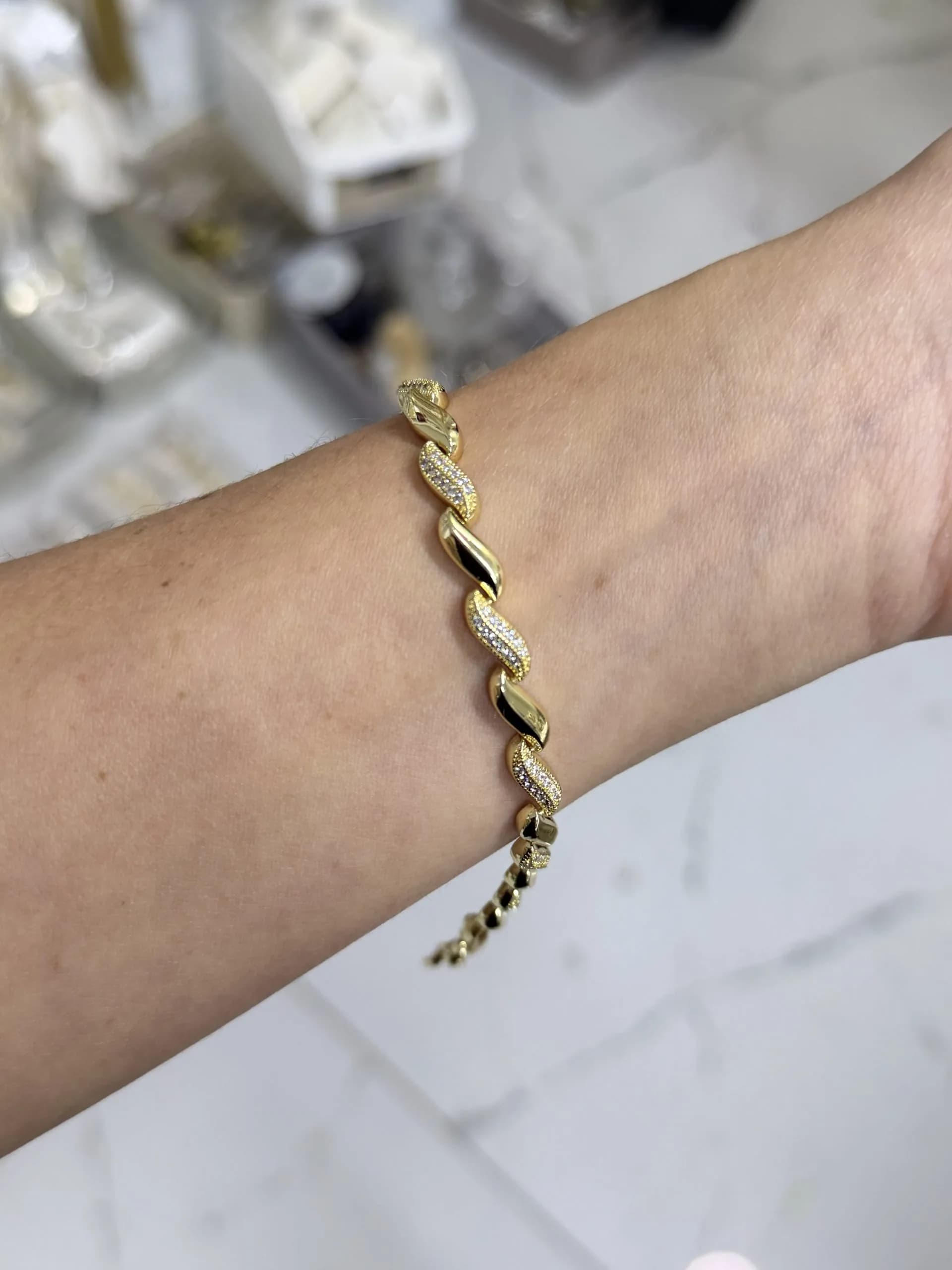 14K CM Altın Kaplama S Bileklik