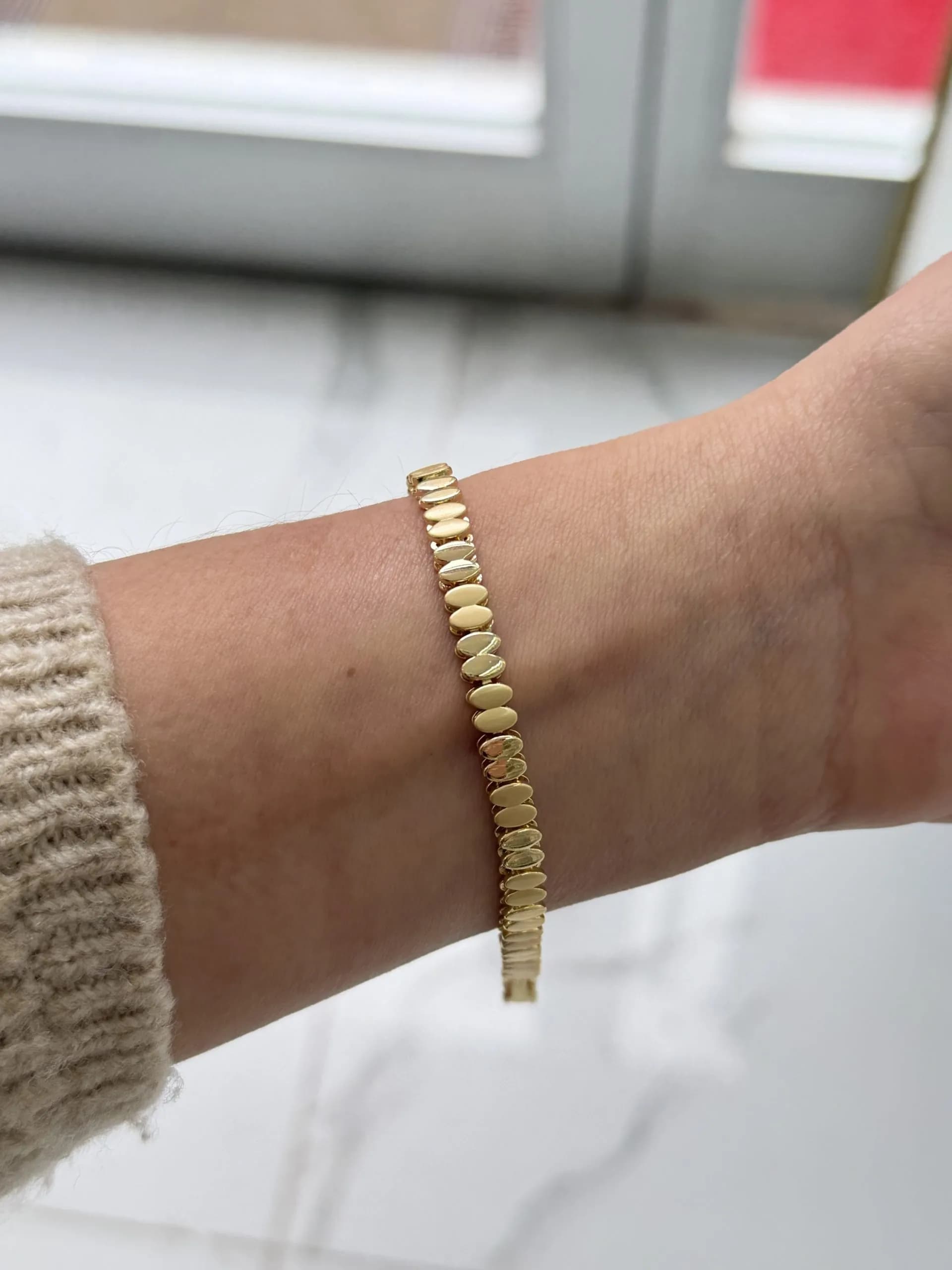 14K CM Altın Kaplama  Sıralı Pul Bileklik