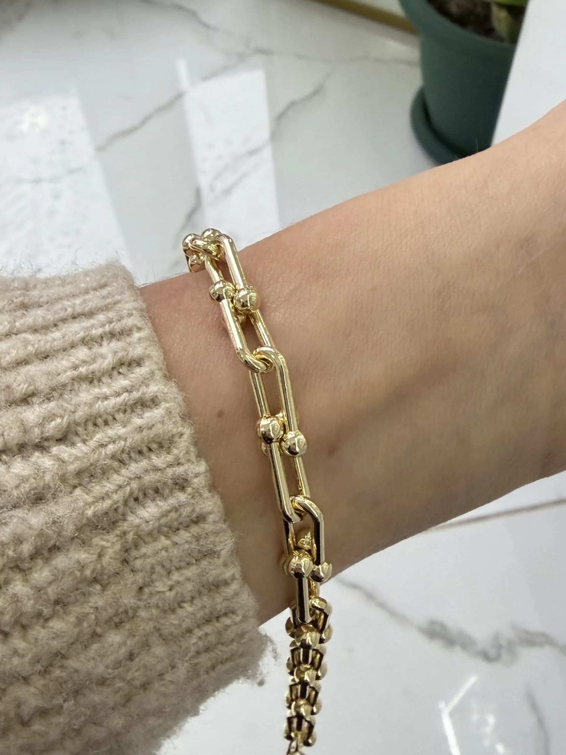 14K CM Altın Kaplama Tiffny Bileklik