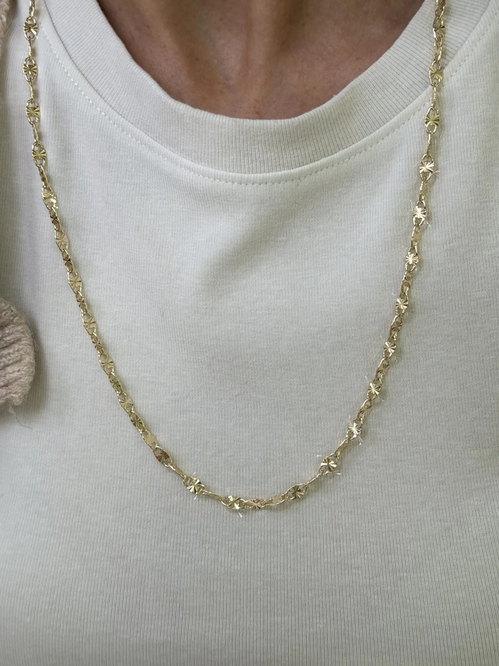 14K CM Altın Kaplama Yaldız Kolye 60 cm