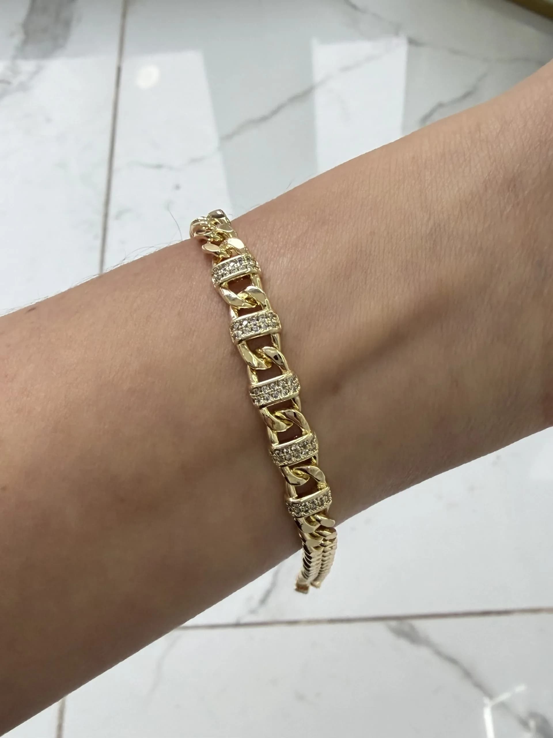 14K CM Altın Kaplama Zincir Bileklik 021