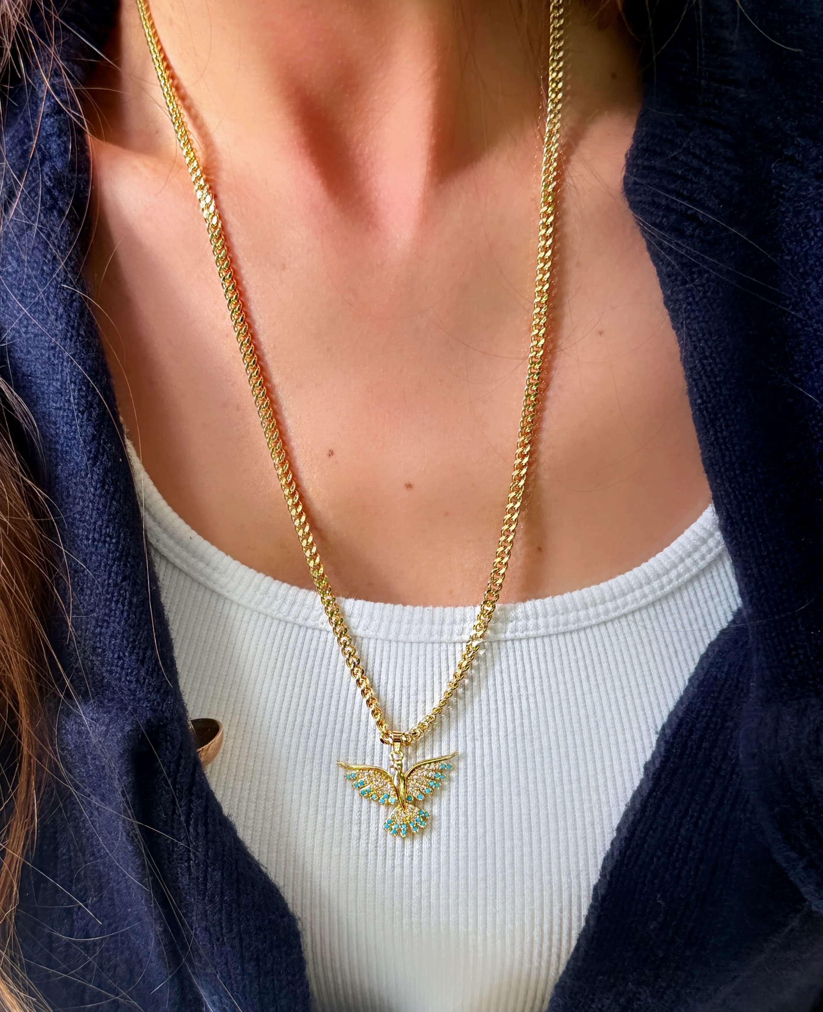 14K Altın Kaplama Anka Kuşu Kolye