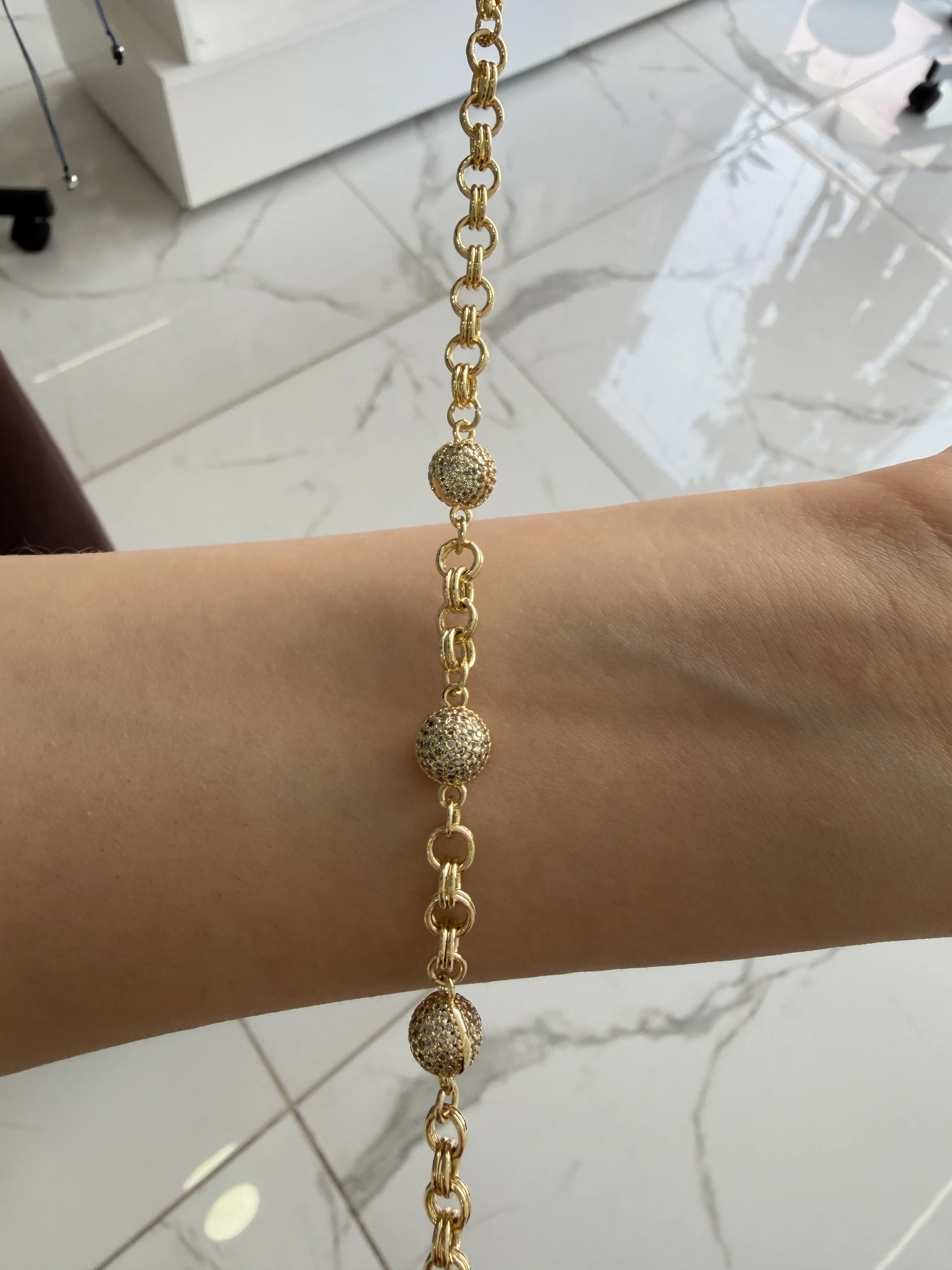 14K CM Altın Kaplama Düşman Ağlatan Gözsüz Bileklik