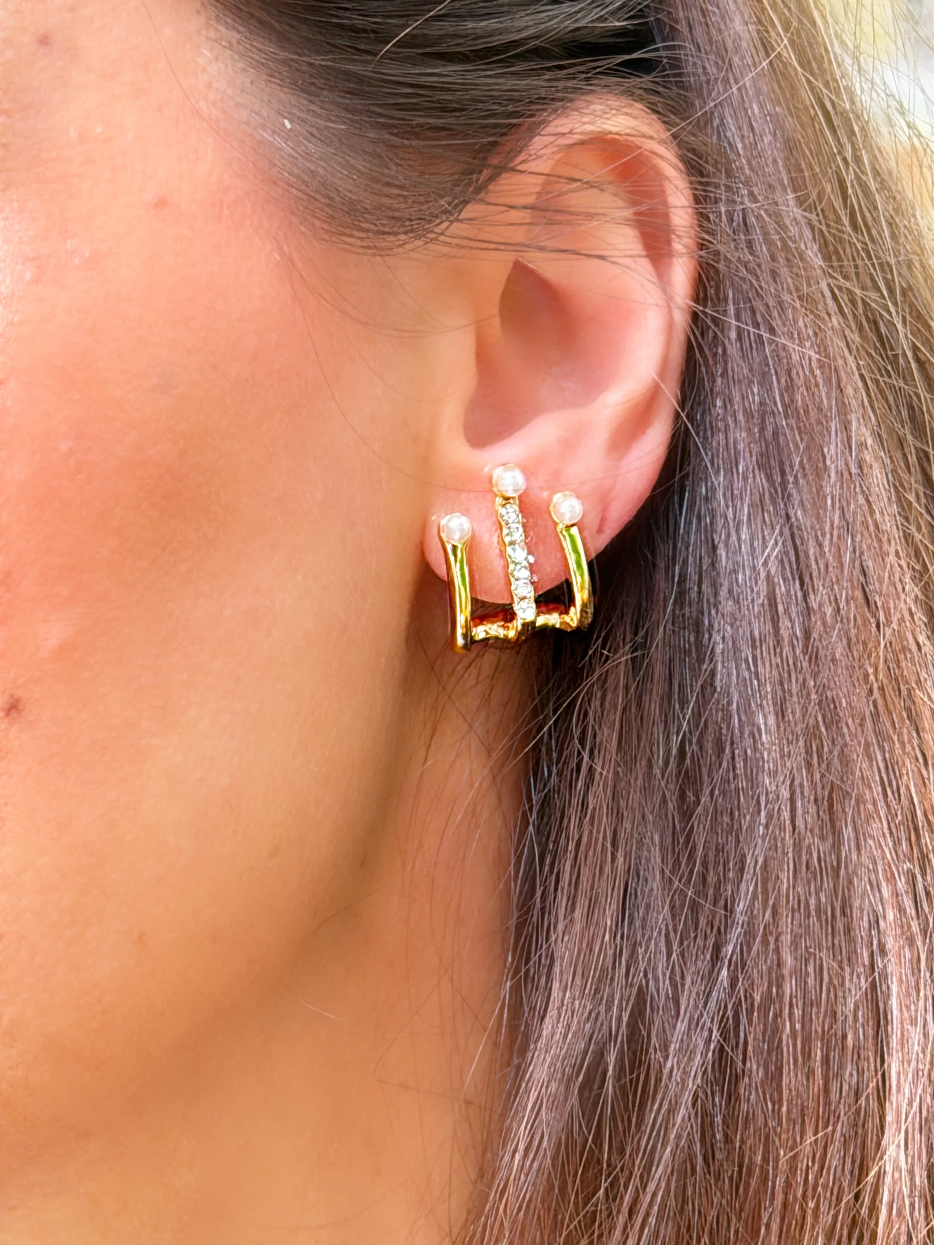 Gold 3 Görünüm Mızrak gold Küpe