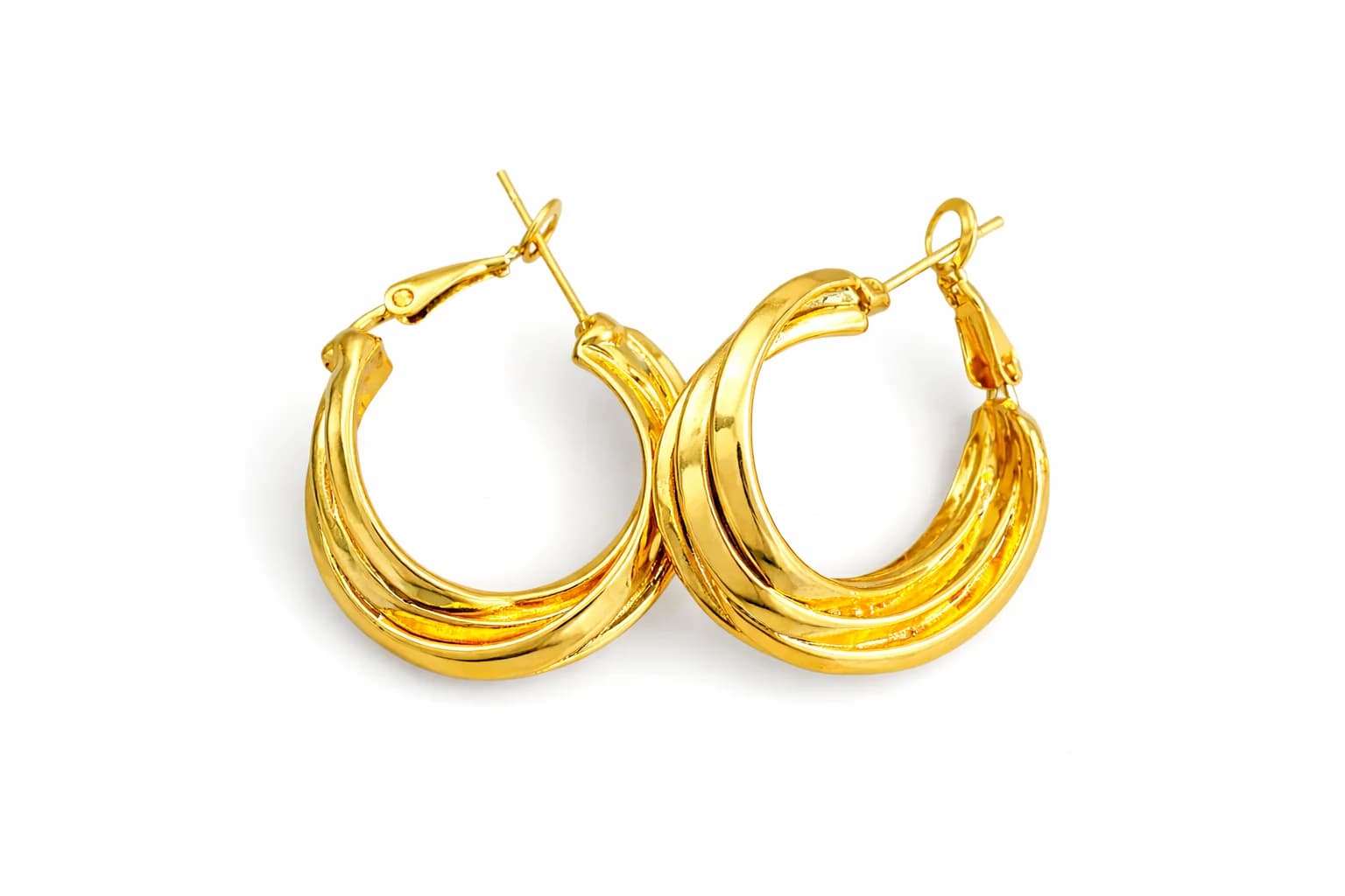 Gold Eğim Halka Küpe