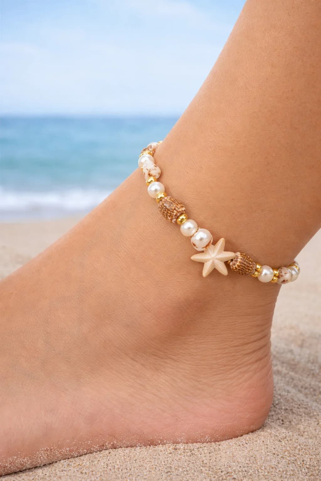 Tek Yıldız Deniz Kabuğu Halhal