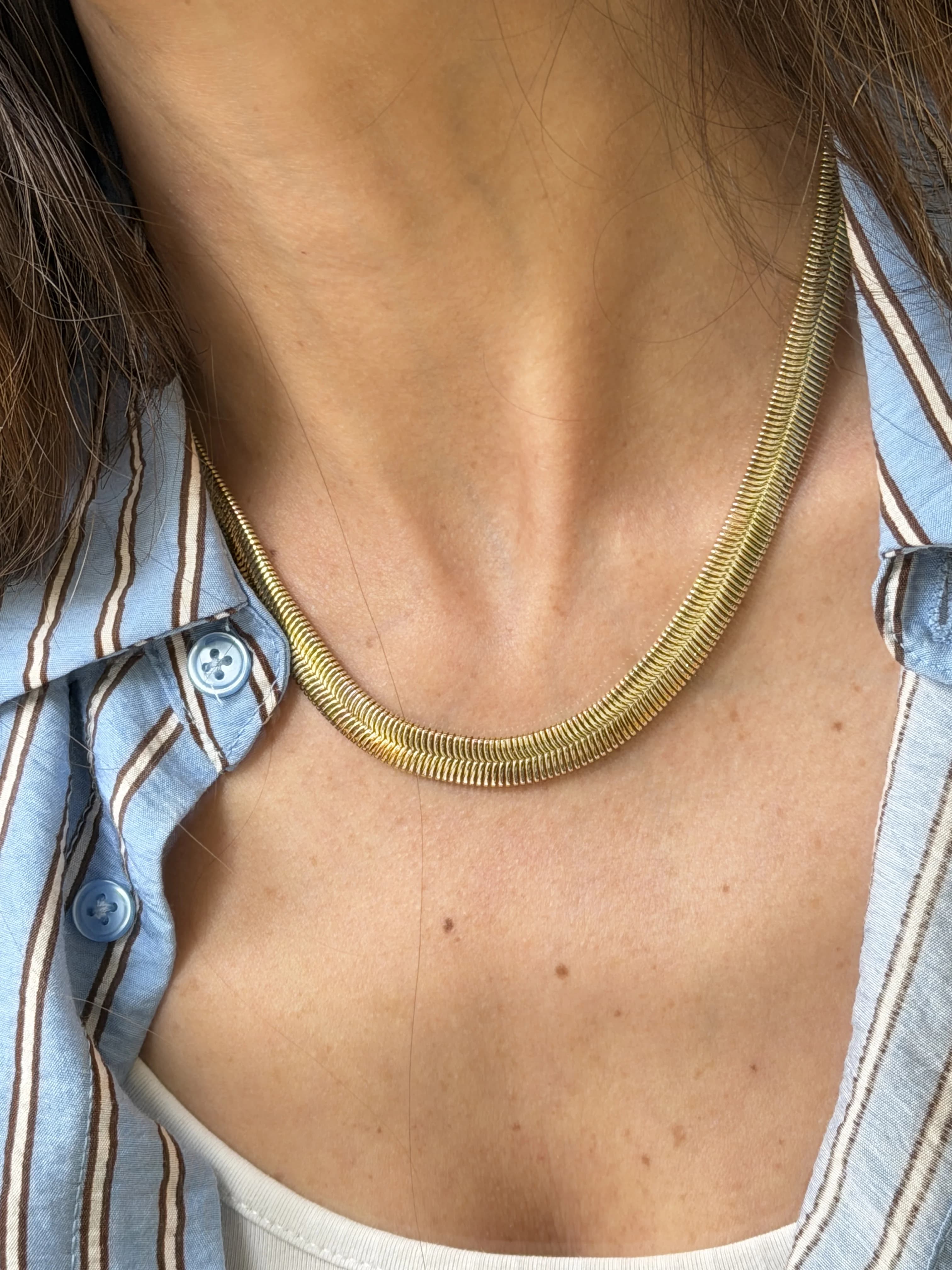 14K Altın Kaplama CM Kalın İtalyan 45 cm Kolye