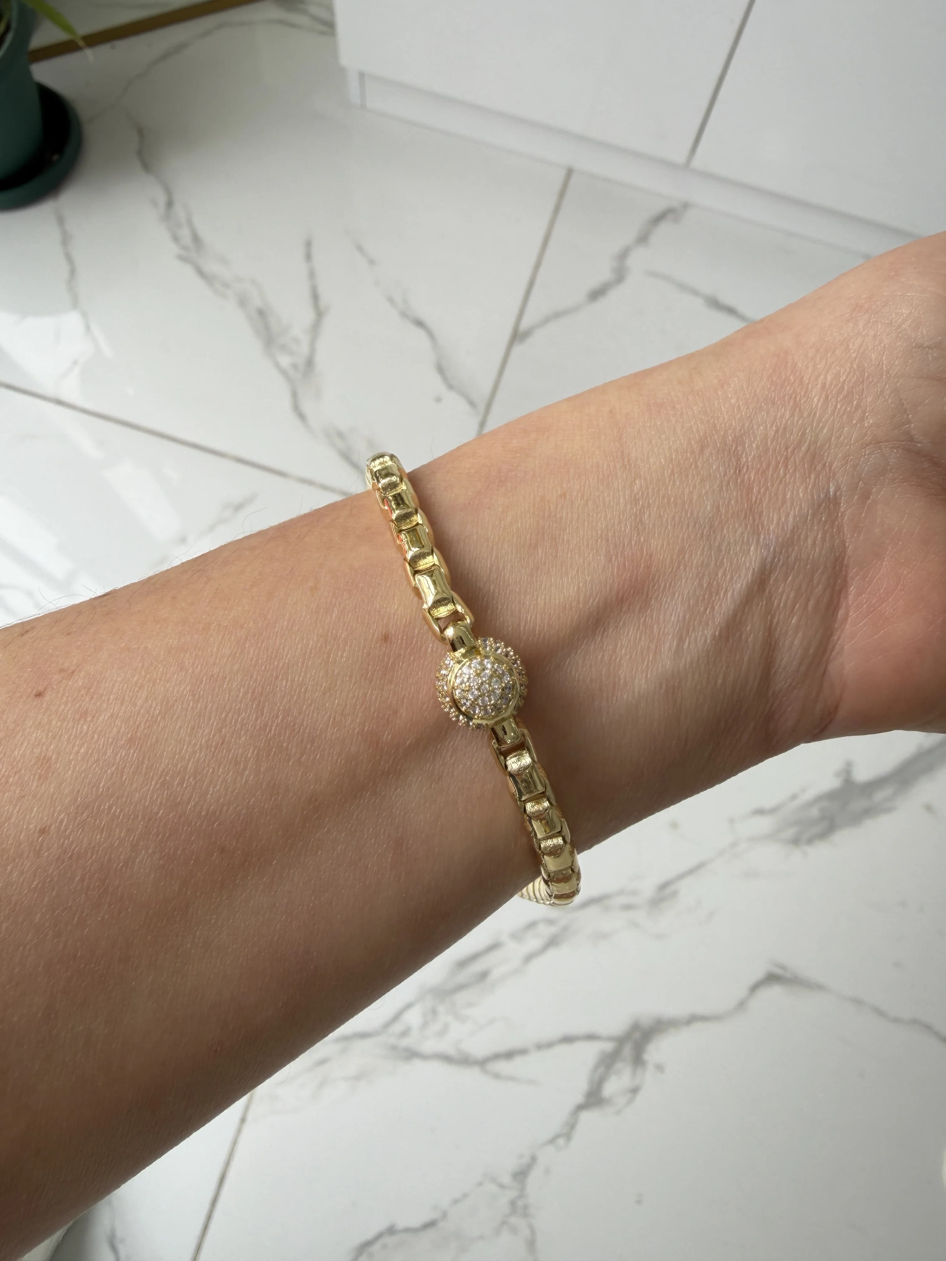 14K Altın Kaplama CM Kalın Topcuk Bileklik