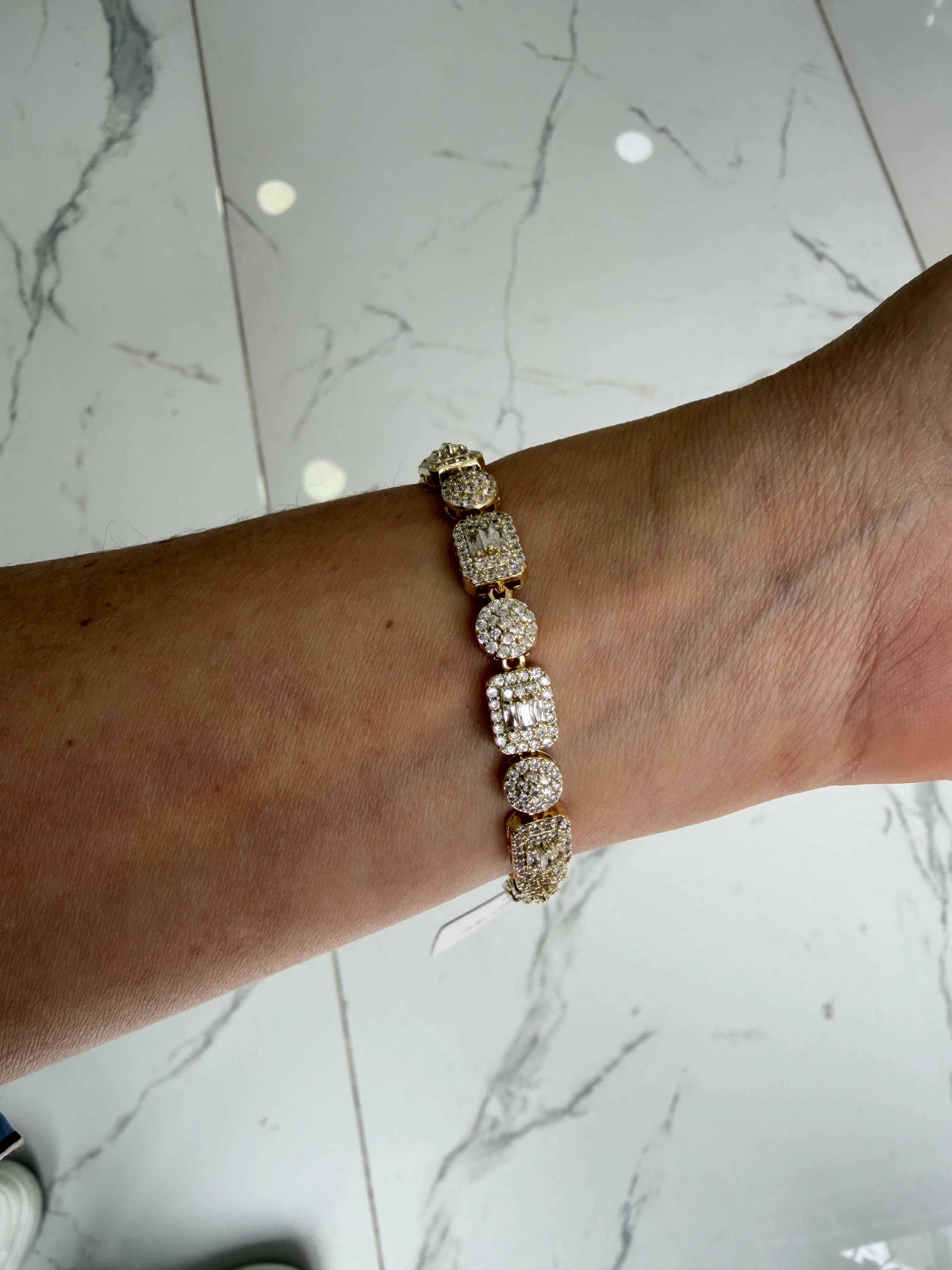 14K Altın Kaplama CM Fulltaş Baget Bileklik