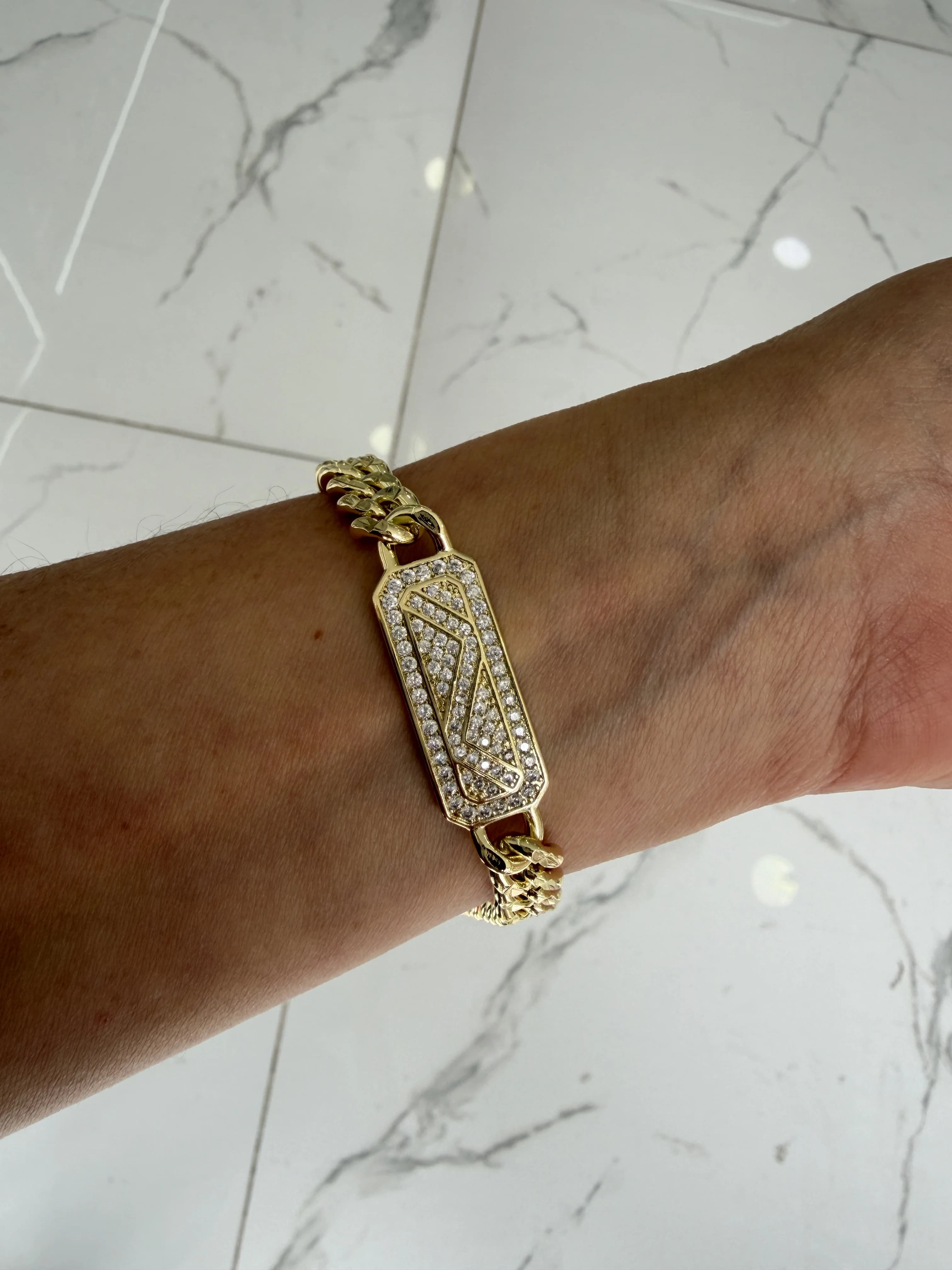 14K Altın Kaplama CM Gurmet Diktaşlı Bileklik