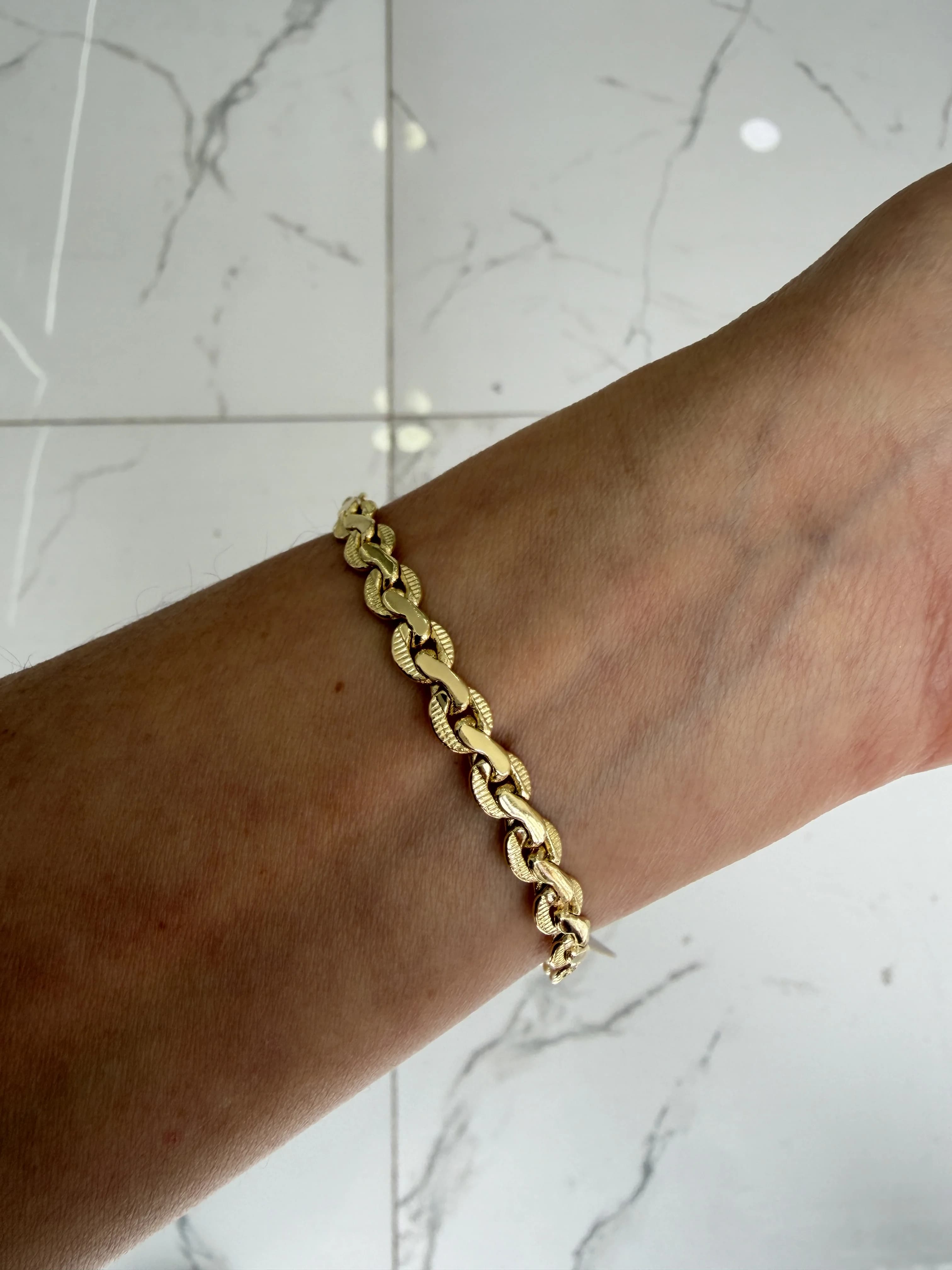 14K Altın Kaplama CM Örgü Bileklik