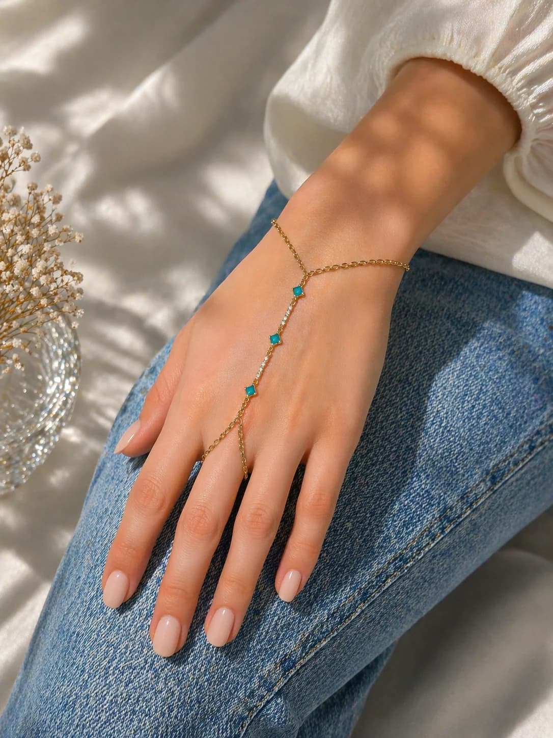 14K YSX Mavi Yonca Şahmeran