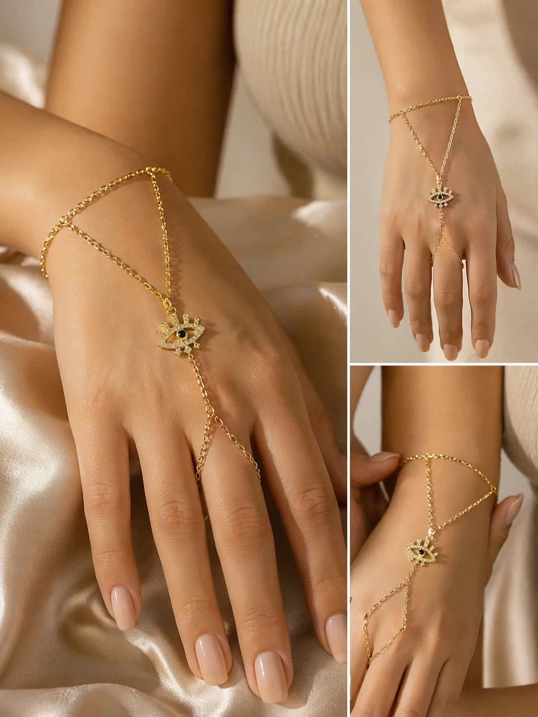 14K YSX Lacivert Göz Desenli Şahmeran