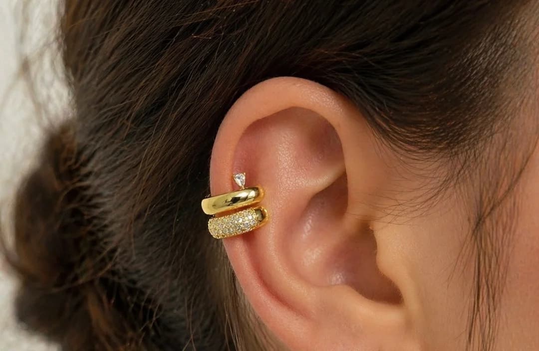 14K YSX Tektaş Kıkırdak Küpe