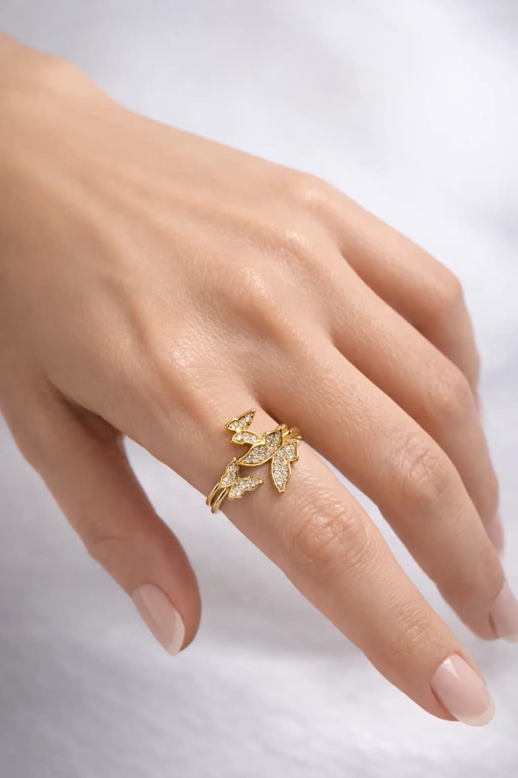 3 Kelebek Taşlı Yüzük ayarlanabilir