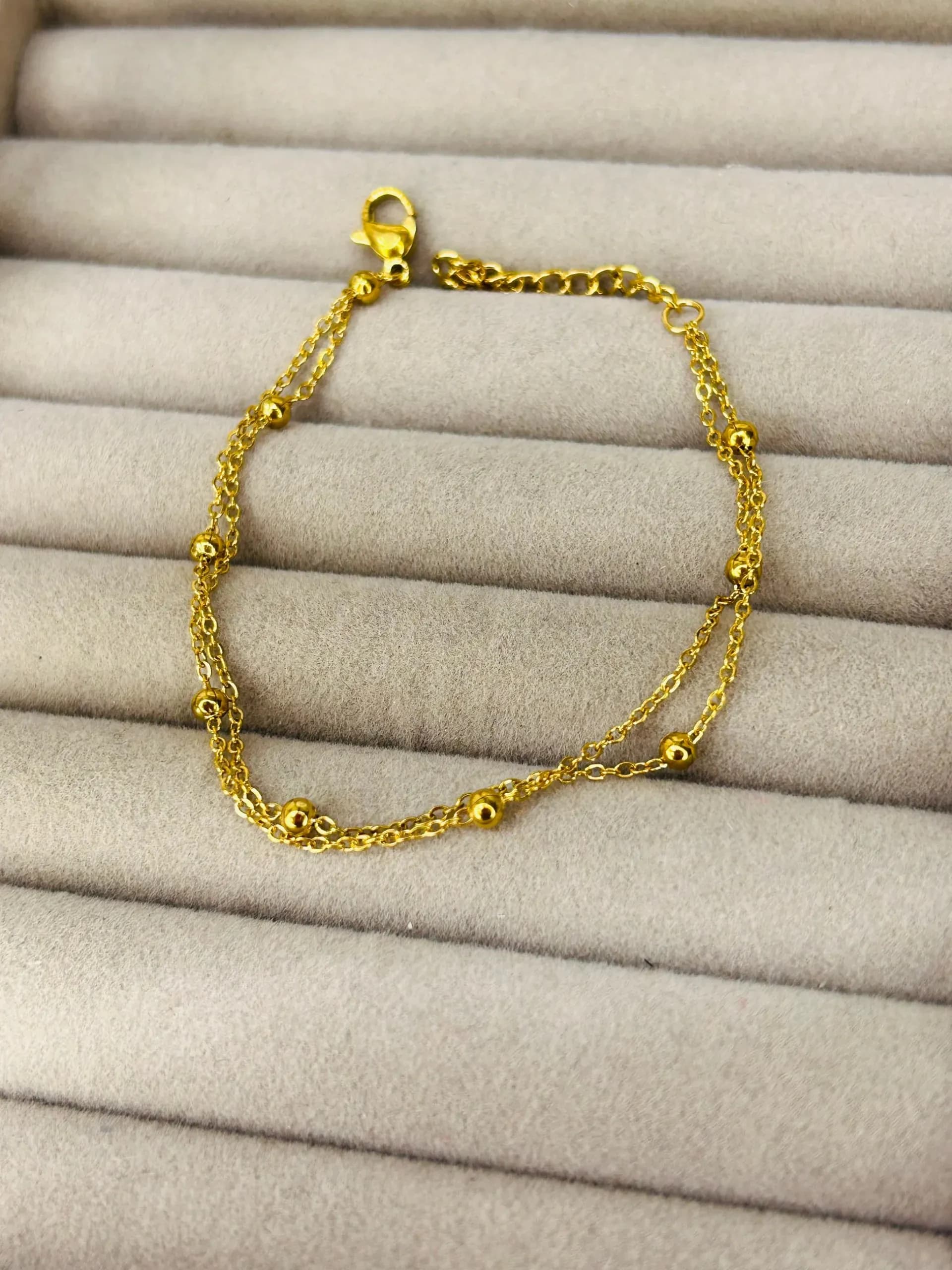 Çelik 2li Top Zincir Bileklik