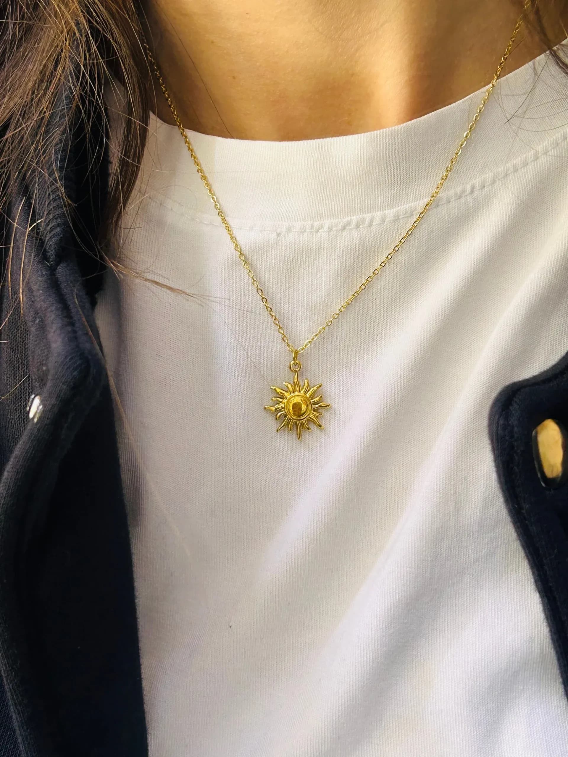 Çelik Gold Güneş Kolye