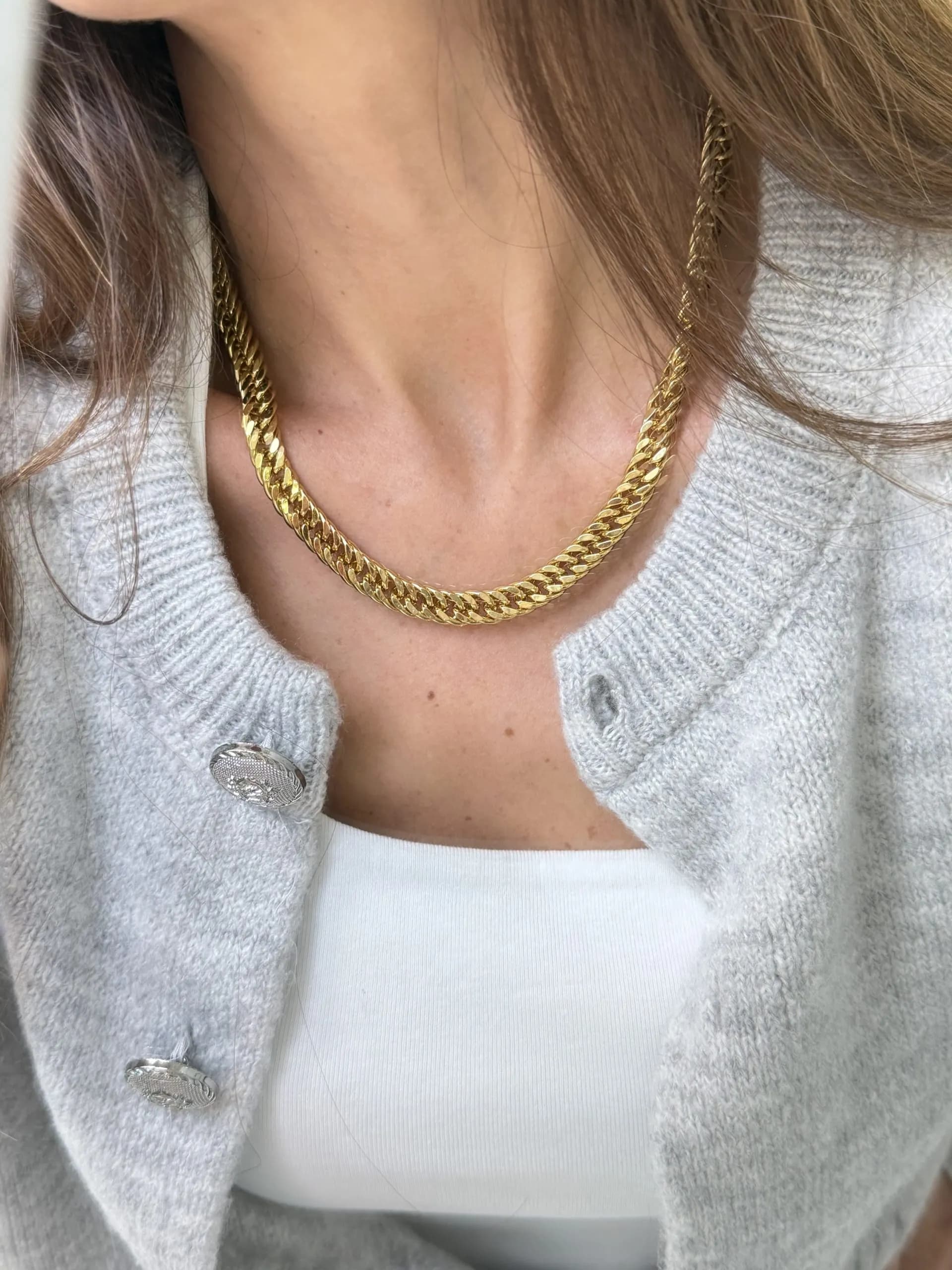 Çelik Gold Kalın Sarmal Kolye