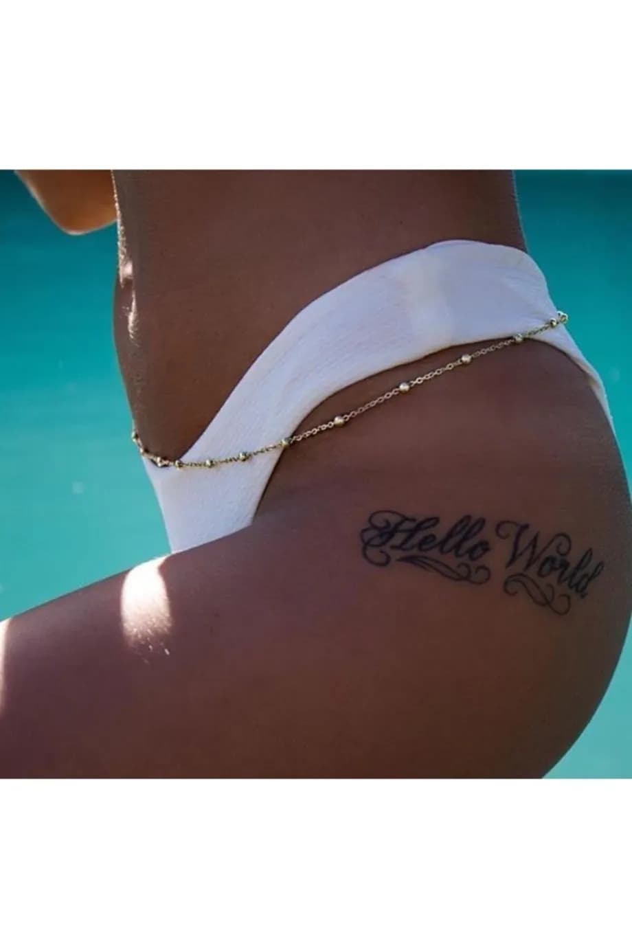 Çelik Gold Toplu Bel Zinciri Vücut Takısı