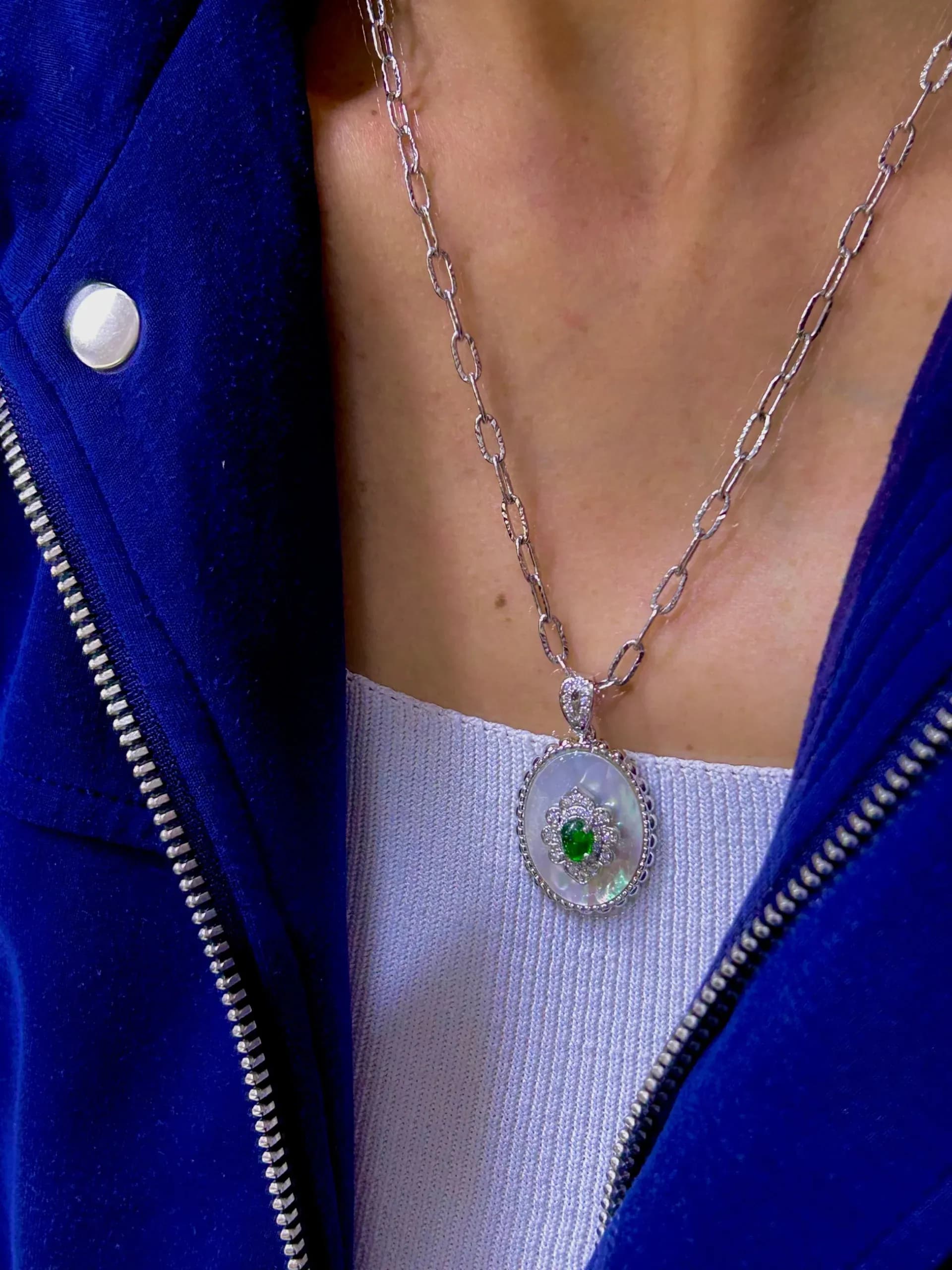 Çelik Gümüş Renk Vintage Kalın Zincir Kolye