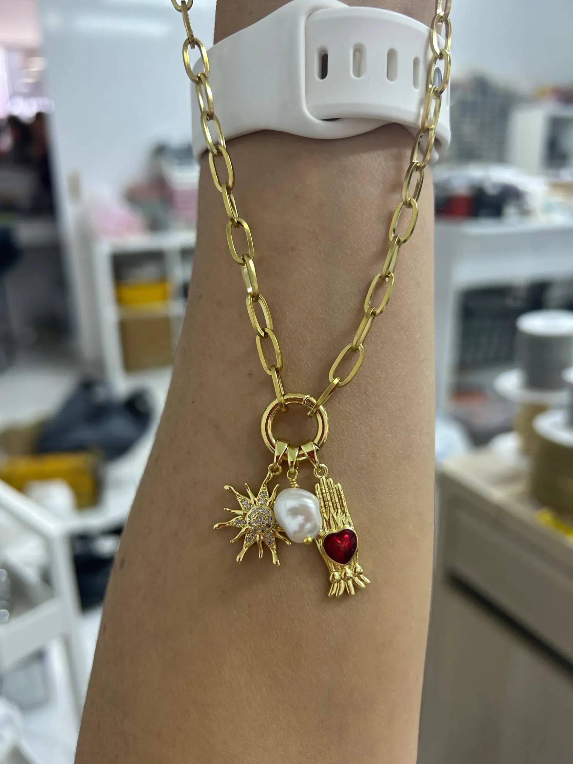 Çelik Kilitli Çıkarılabilir Charm Kolye El