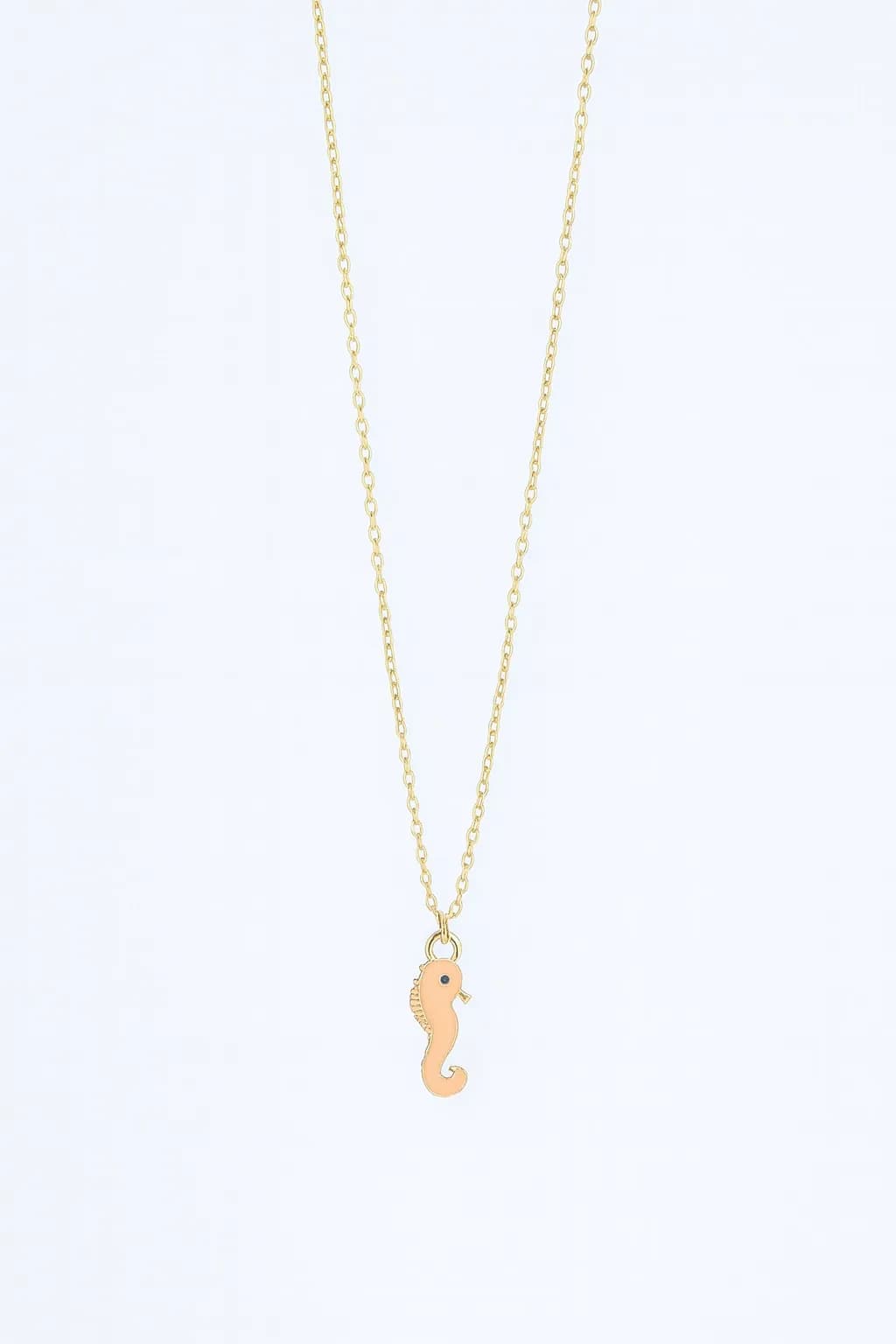 Çelik Krem Mineli Deniz Atı Kolye