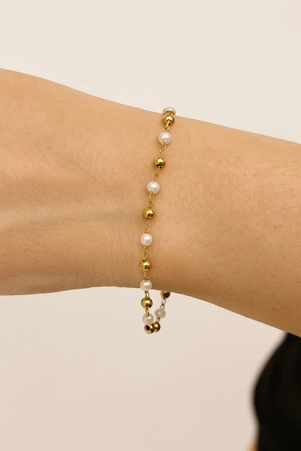 Çelik Mini İncili Bileklik