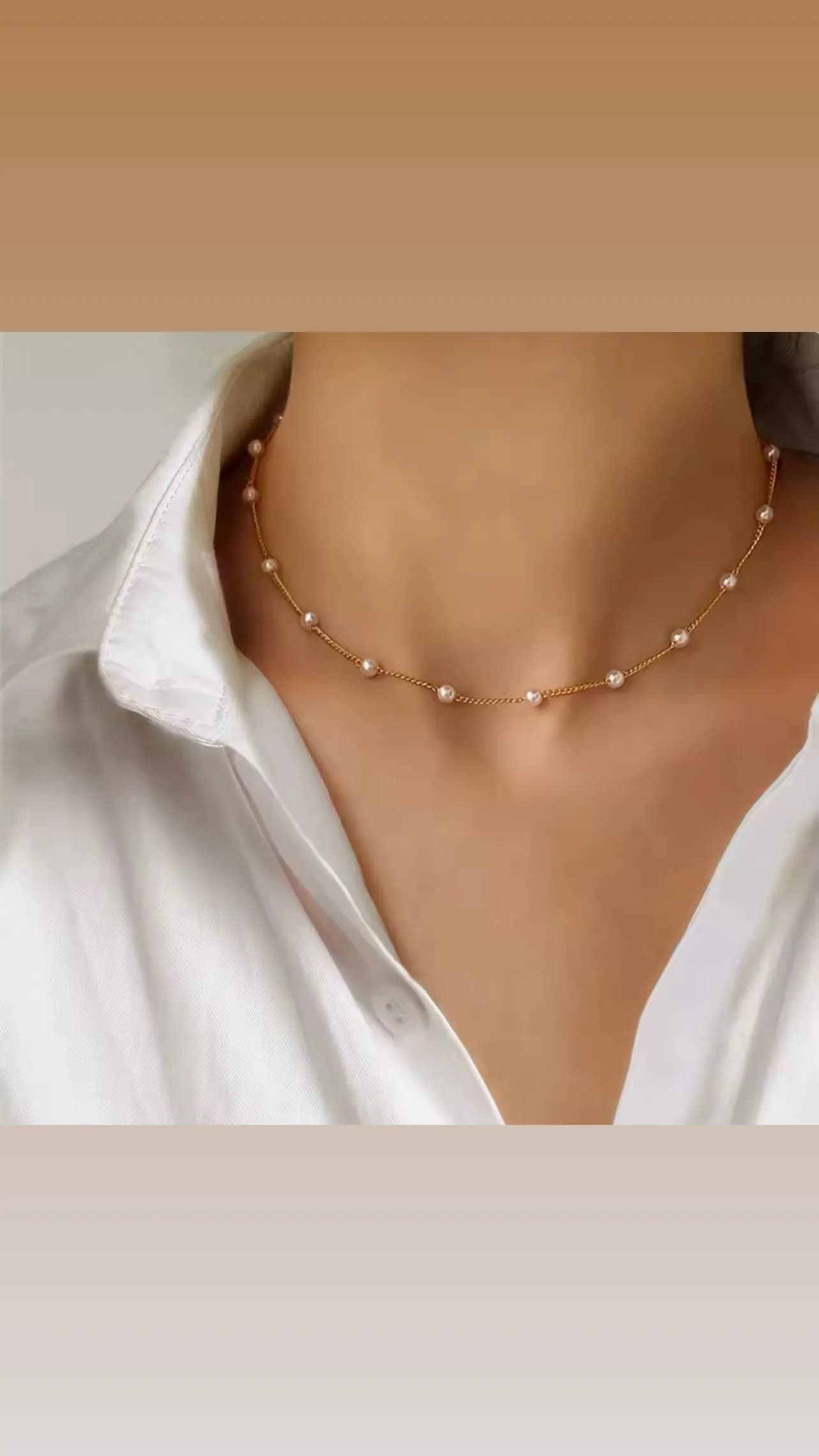 Çelik Minik İncili Kolye