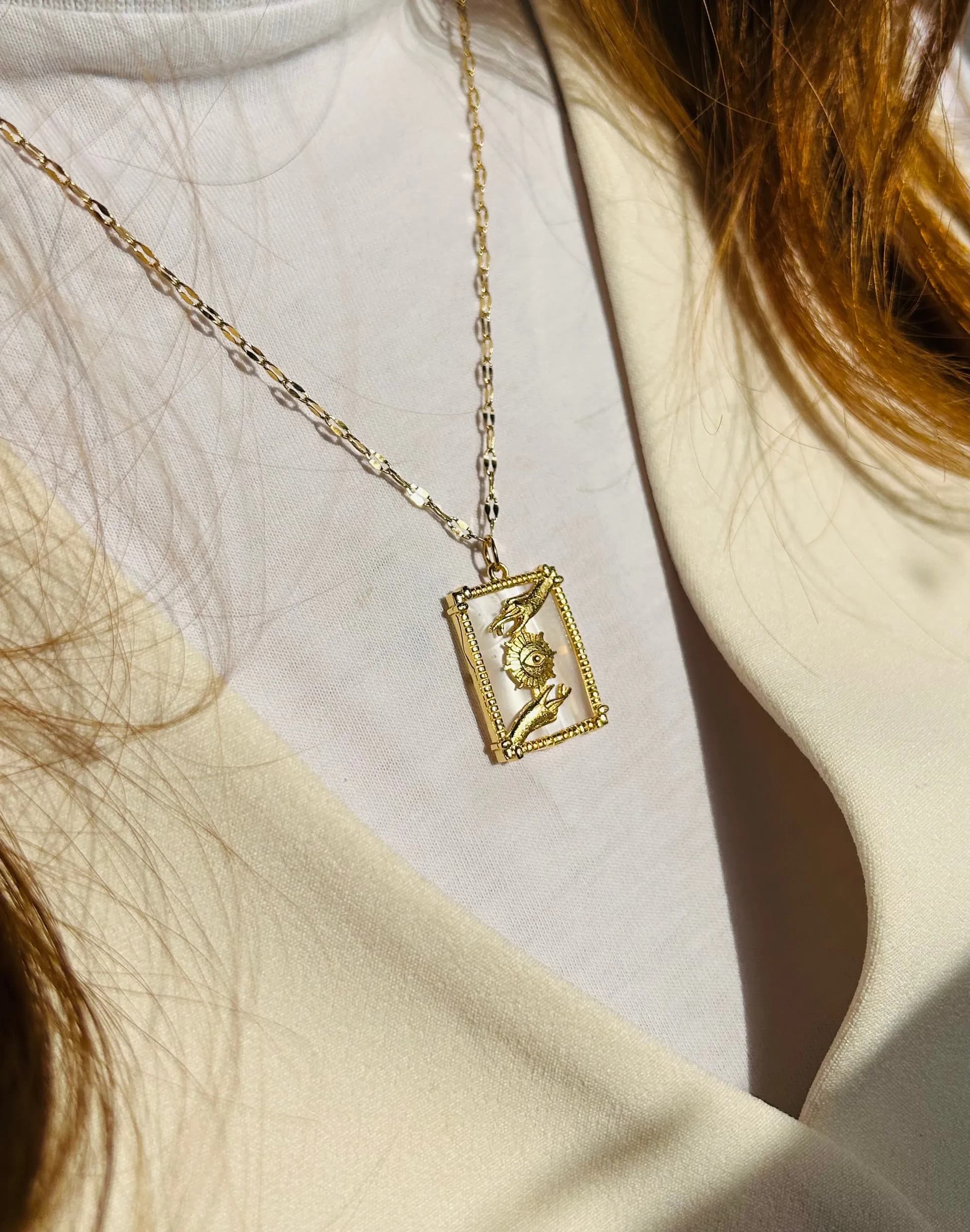 Çelik Parlak Zincir Tarot Kart Kolye