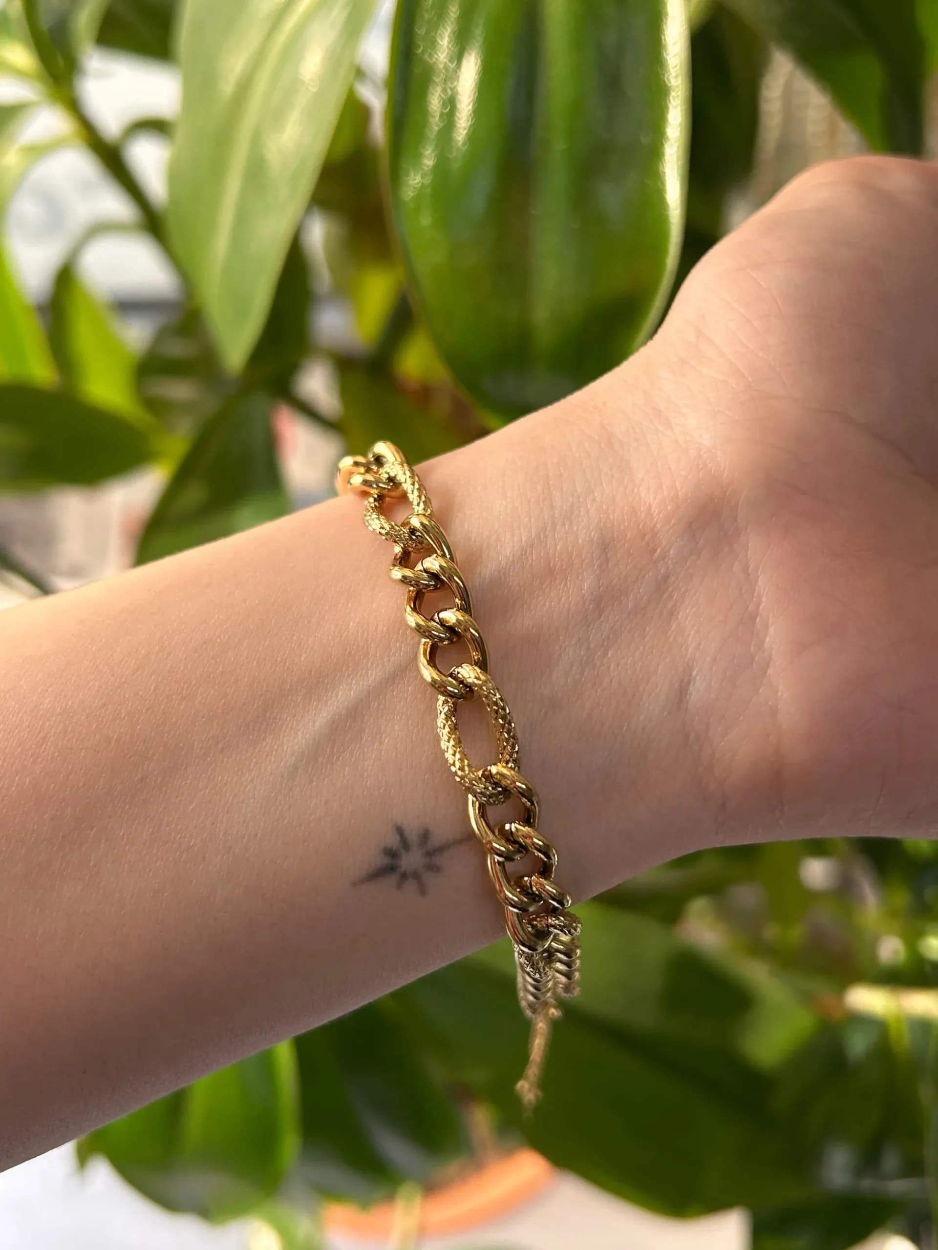 Çelik Tarz Kalın Zincir Bileklik